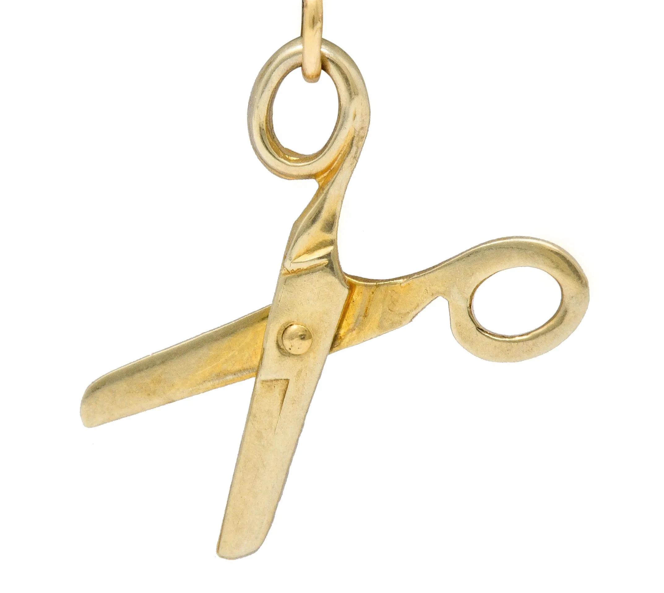 1940's Retro 10 Karat Gold Scissor Charm