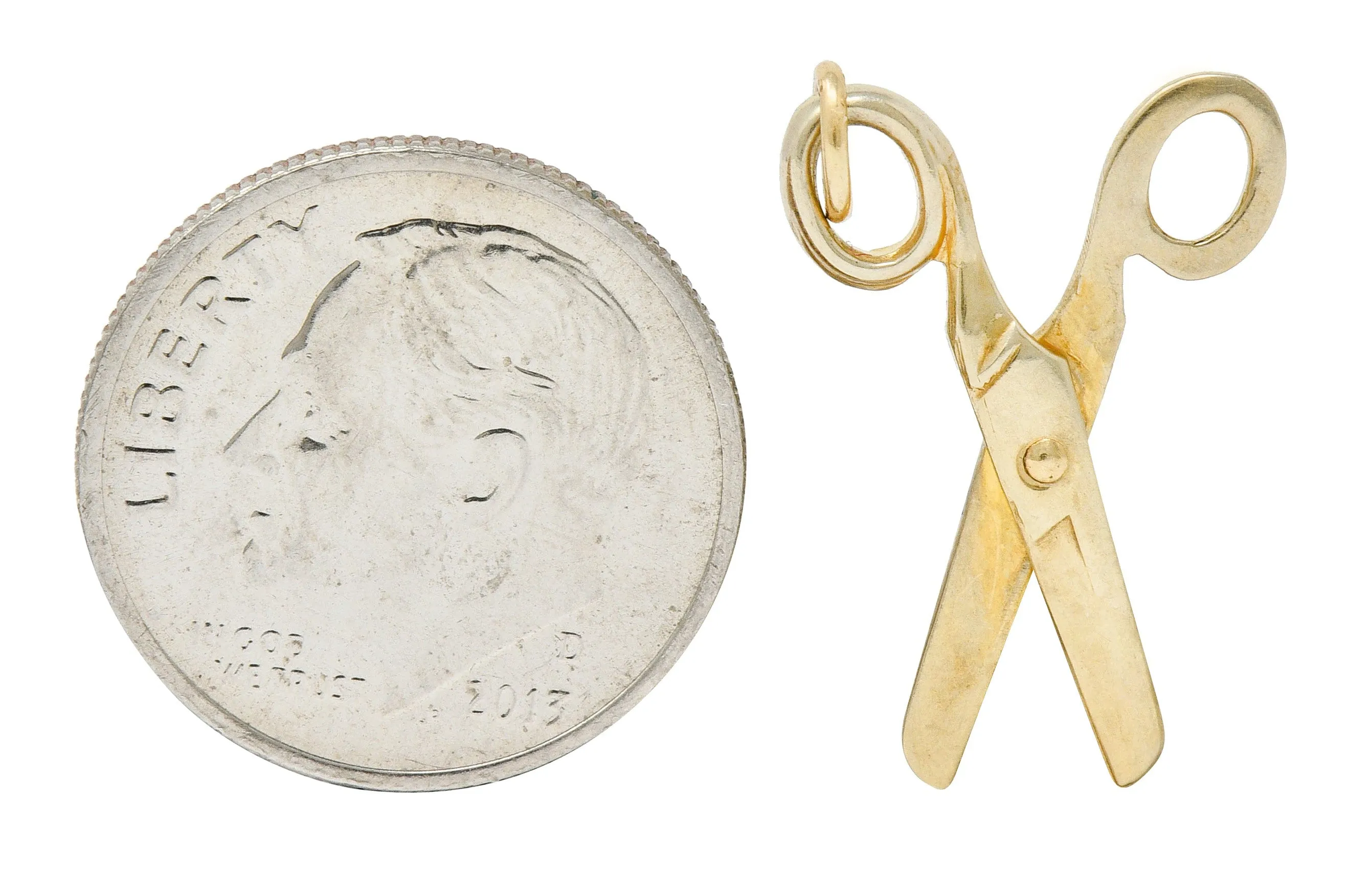 1940's Retro 10 Karat Gold Scissor Charm