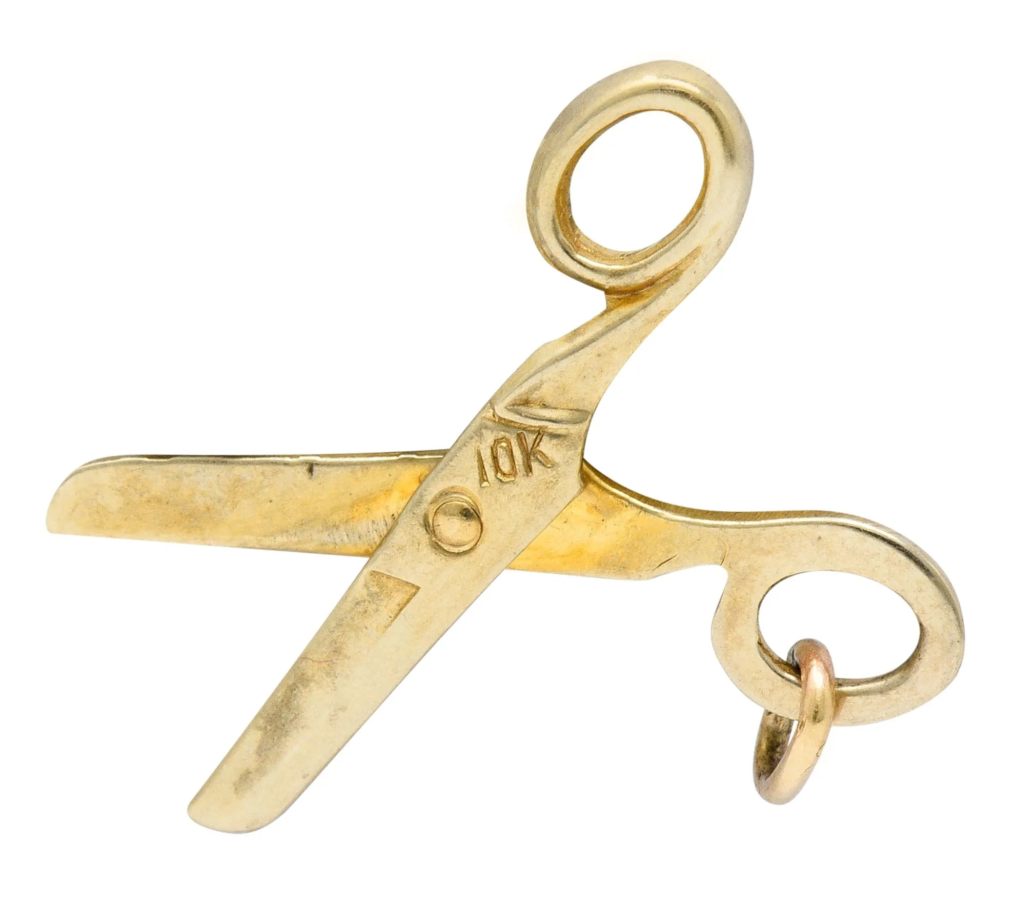 1940's Retro 10 Karat Gold Scissor Charm