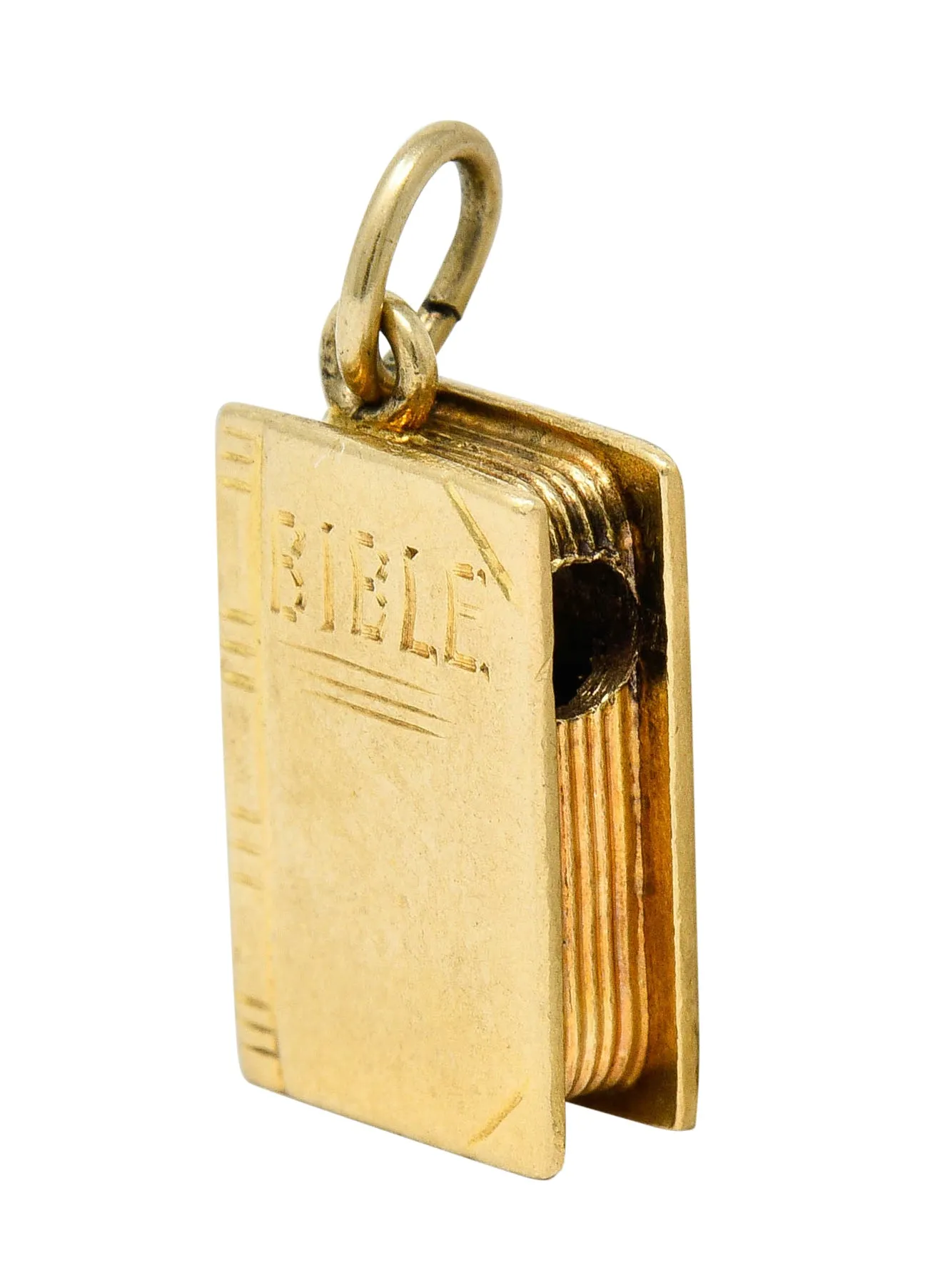 1940's Retro 14 Karat Gold Bible Charm