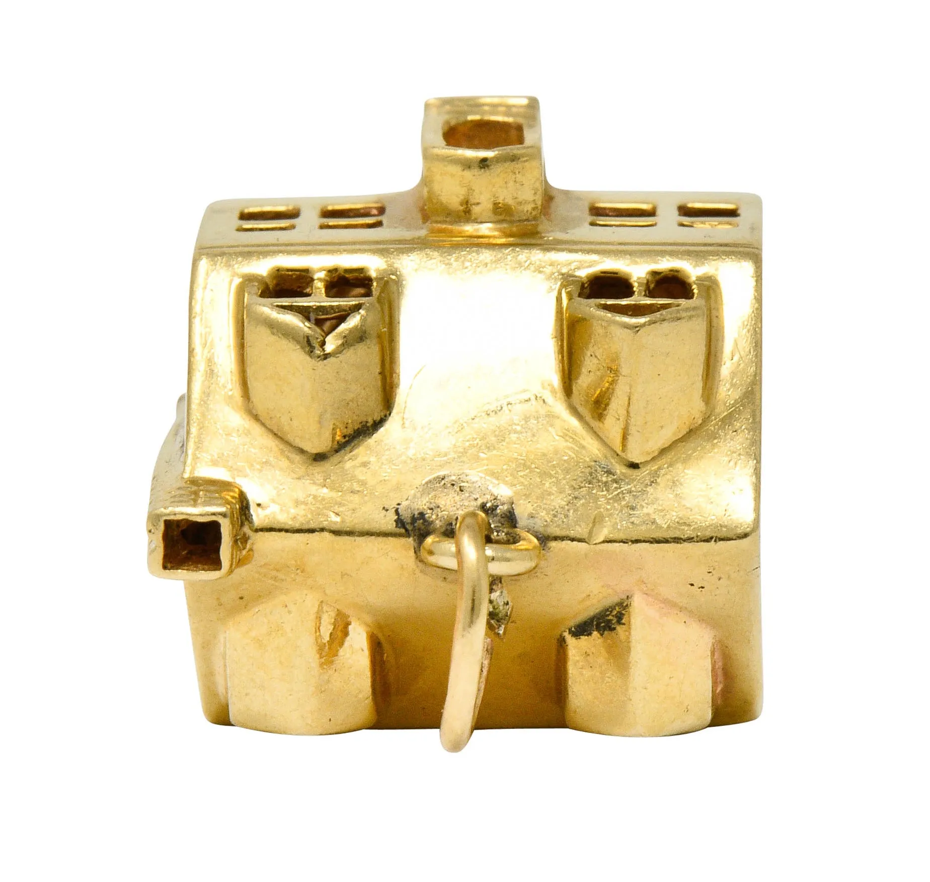 1960's Litacharm Inc. Vintage 14 Karat Gold House Pendant Charm