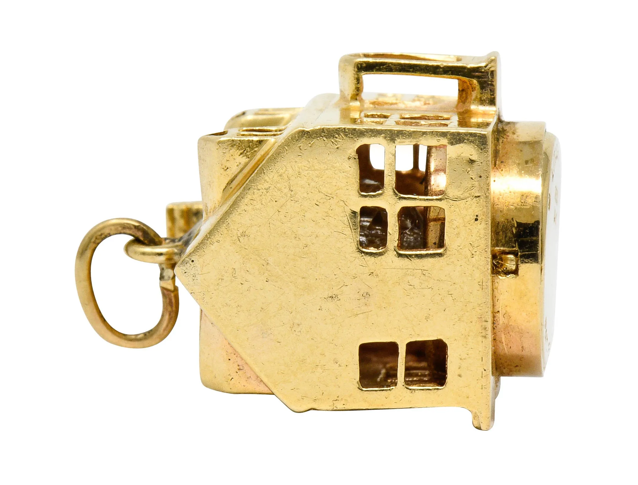 1960's Litacharm Inc. Vintage 14 Karat Gold House Pendant Charm