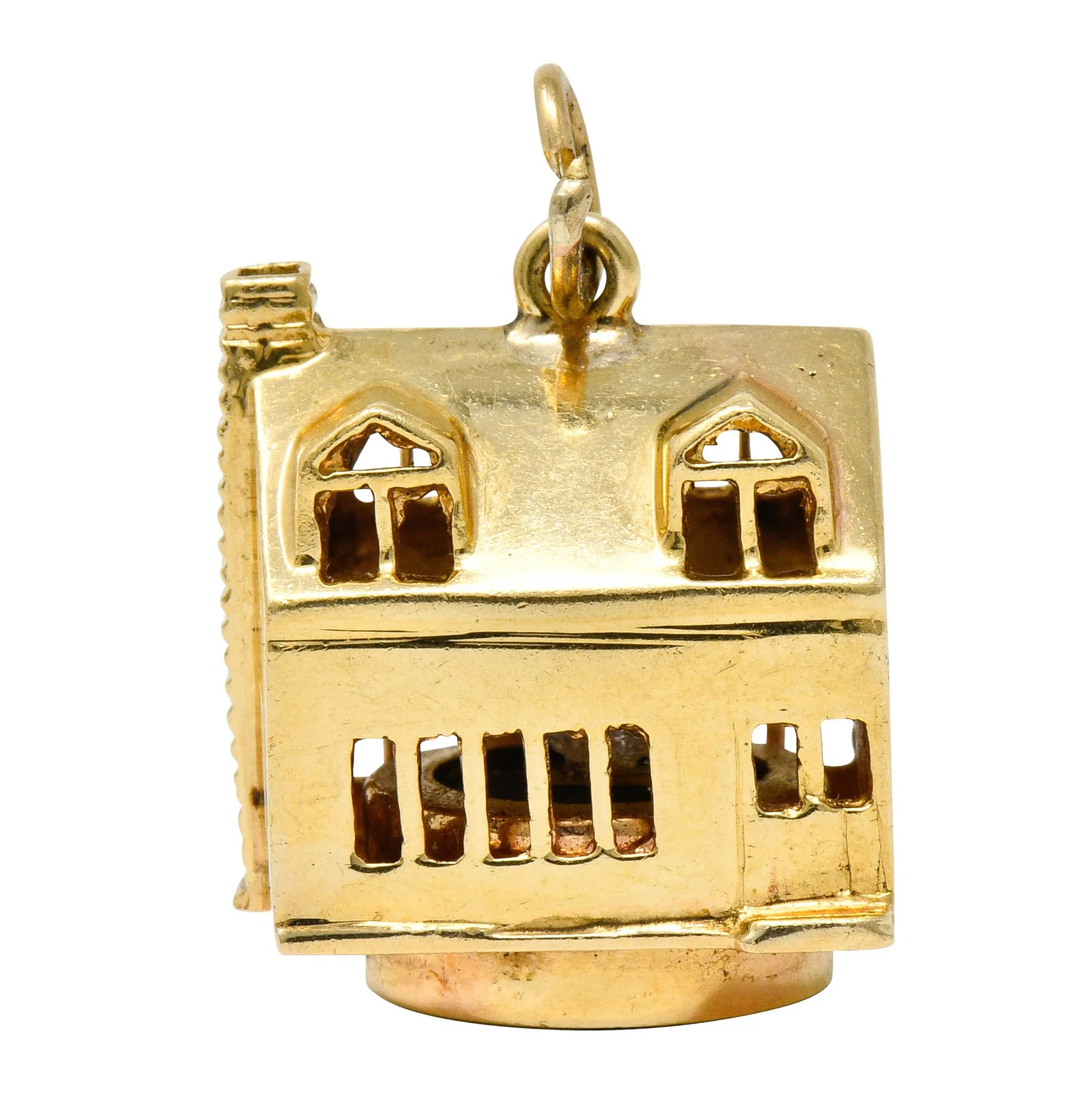 1960's Litacharm Inc. Vintage 14 Karat Gold House Pendant Charm