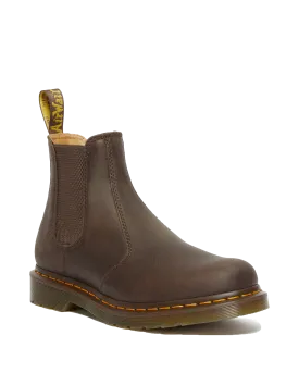 2976 Yellow Stitch Crazy Horse Chelsea Boot in Dark Brown