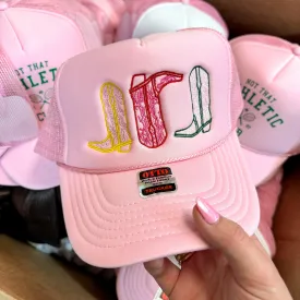 3 Boots Foam Trucker Hat in Light Pink