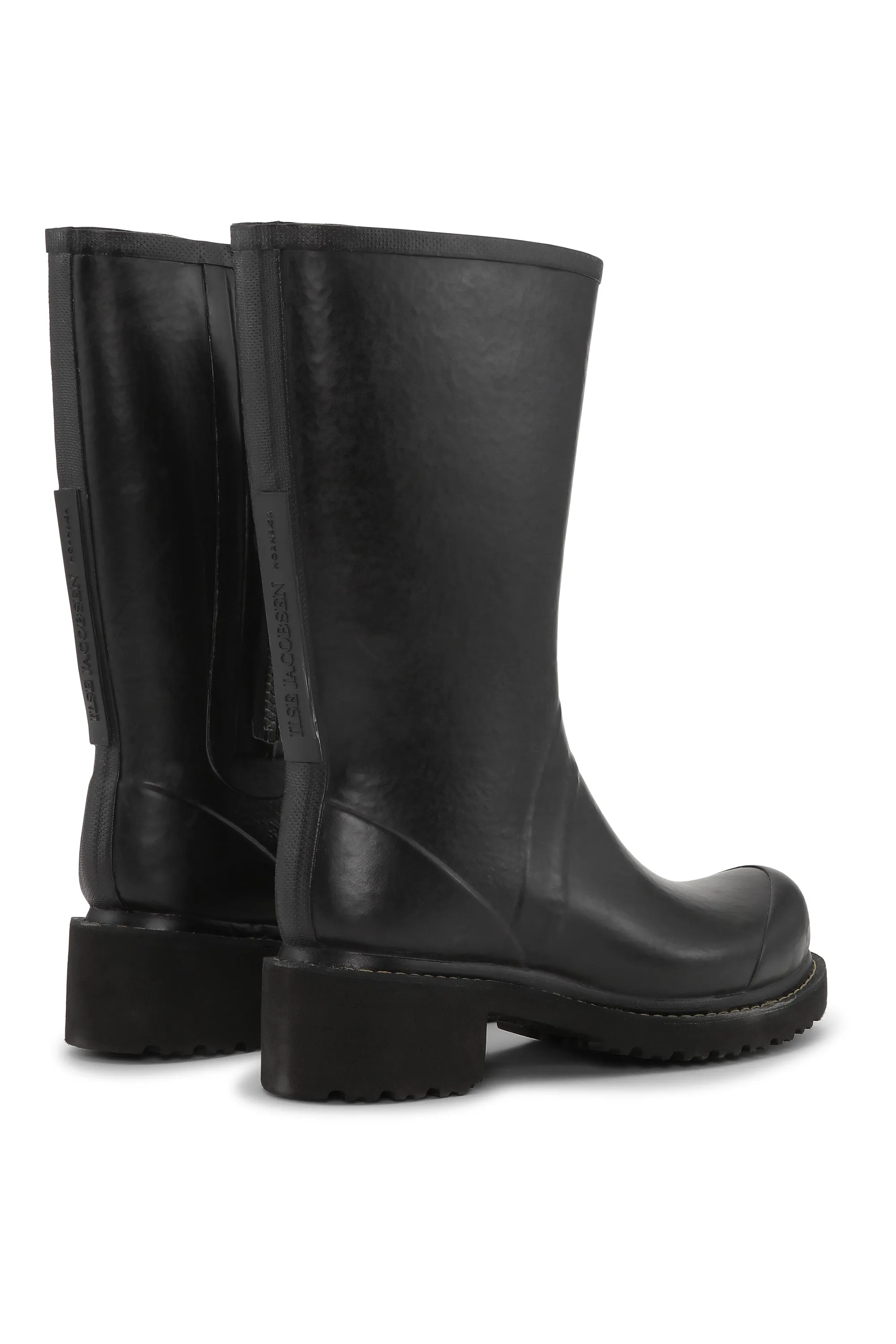 3/4 Rubber Boots With Zip - Black