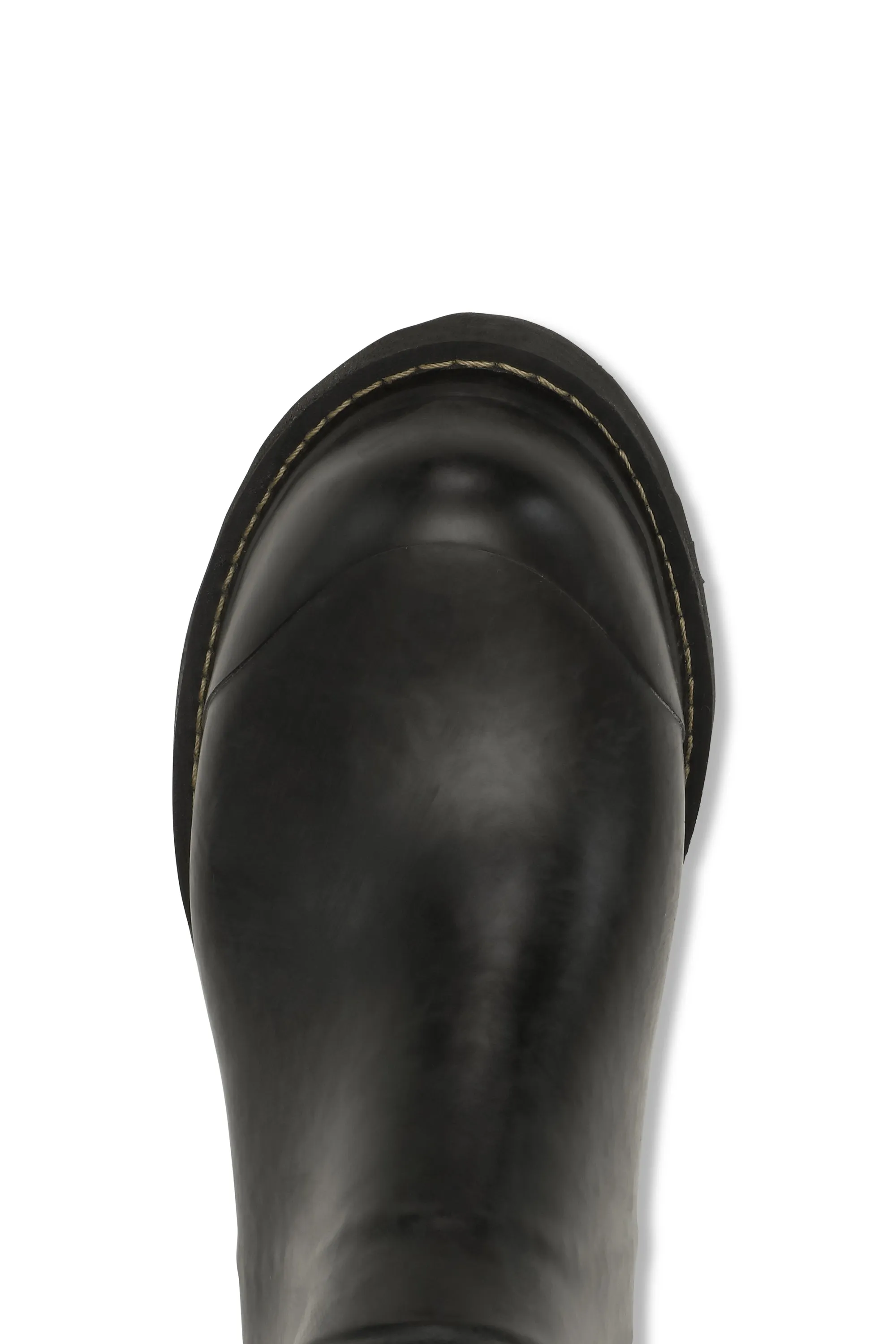 3/4 Rubber Boots With Zip - Black