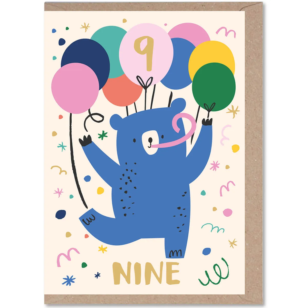 9 Bear Age Greetings Card by Rumble Cards