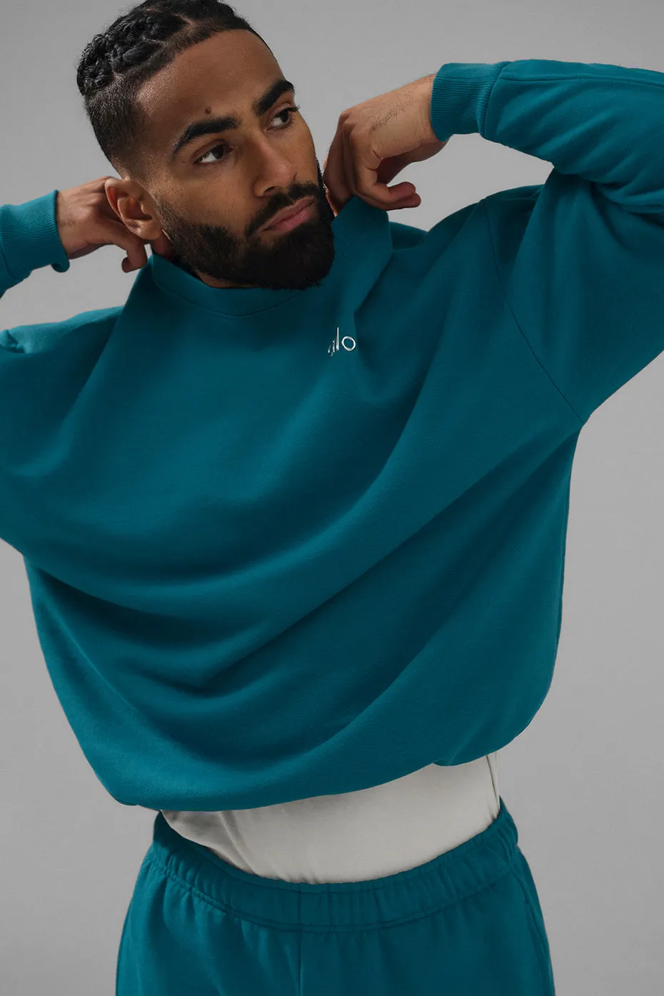 Accolade Crew Neck Pullover - Oceanic Teal