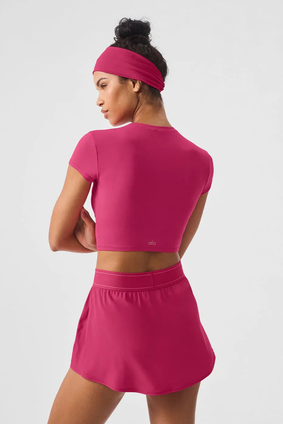 Alosoft Crop Finesse Short Sleeve - Pink Summer Crush