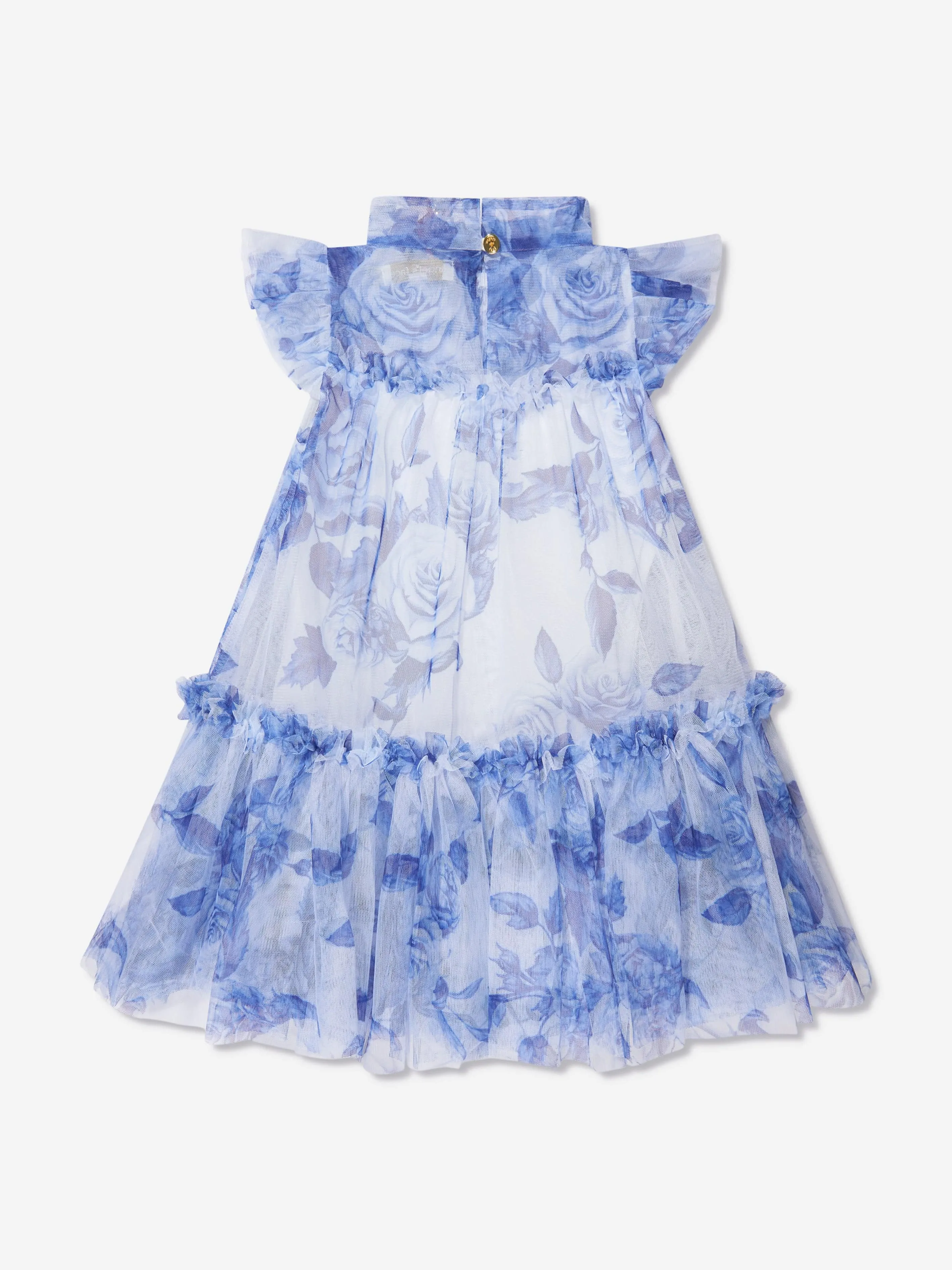 Angels Face Girls Marigold Tulle Flower Dress in White