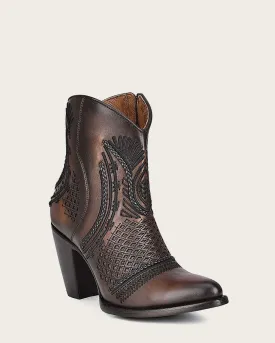 Ankle artisan brown bootie