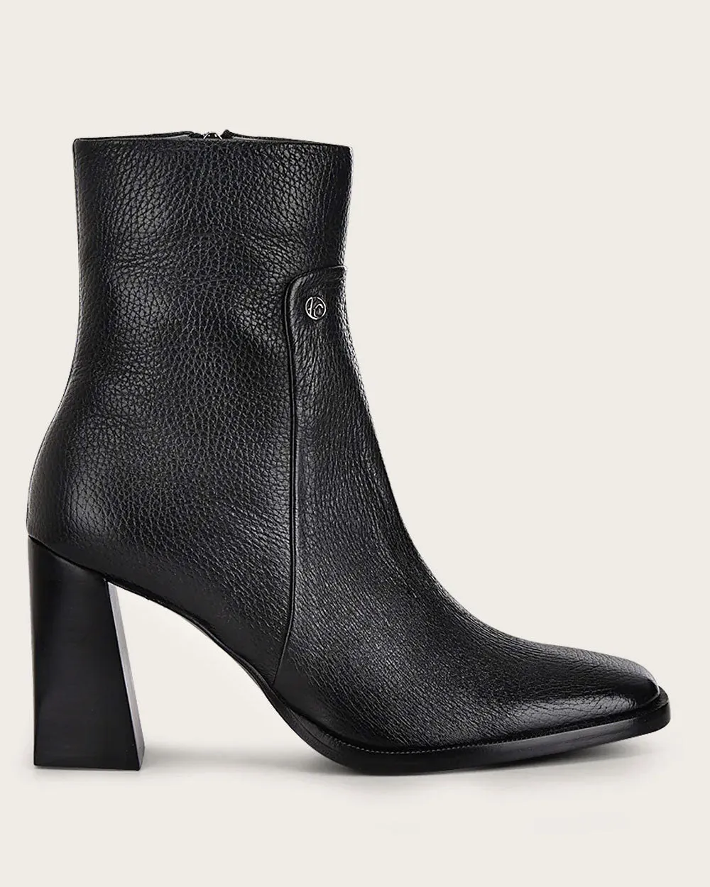 Ankle elegant black deer bootie