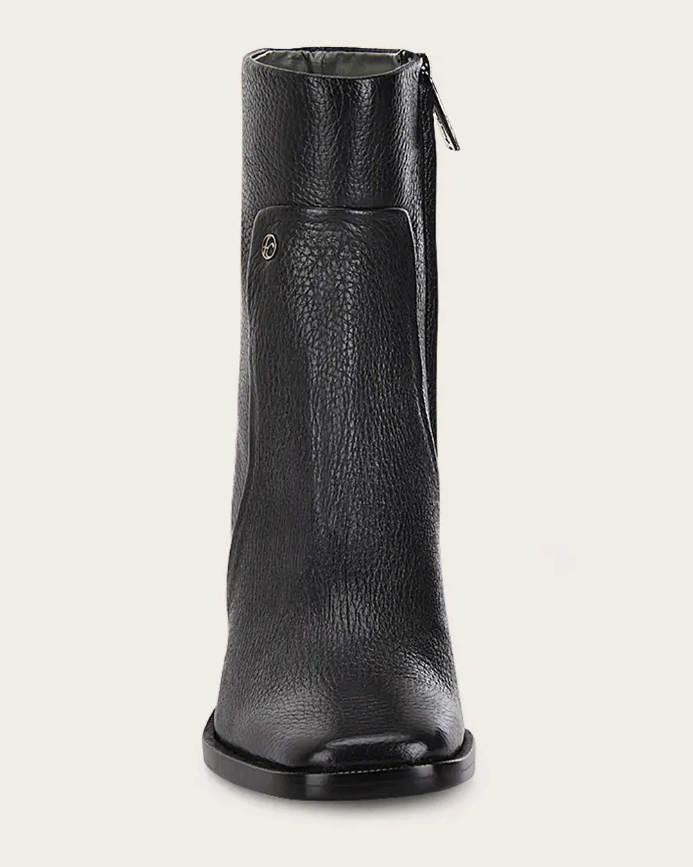 Ankle elegant black deer bootie