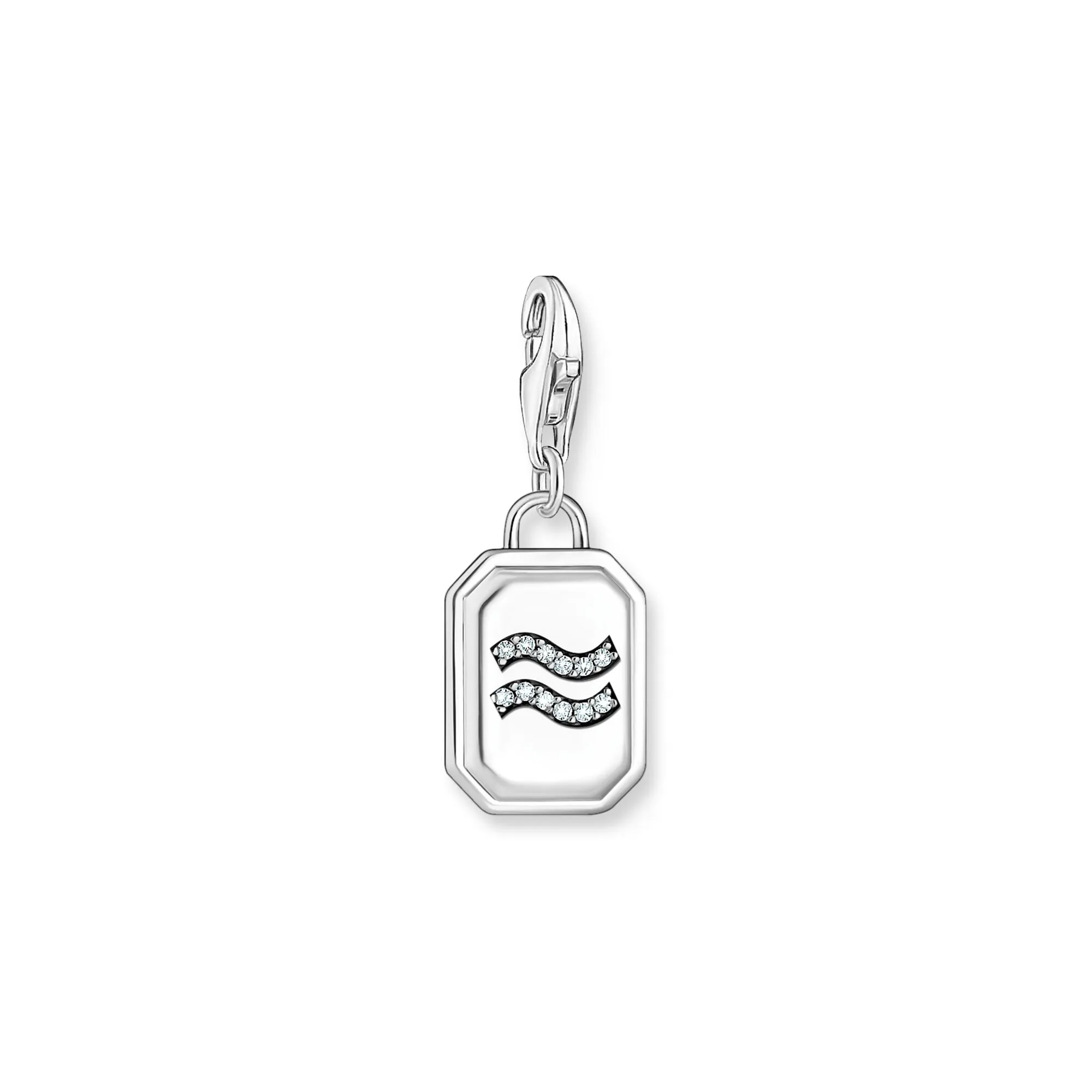 Aquarius zodiac sign silver charm Pendant