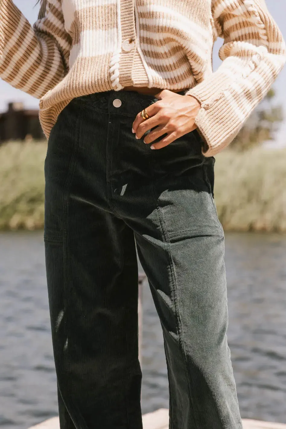 Ariella Corduroy Pants in Teal