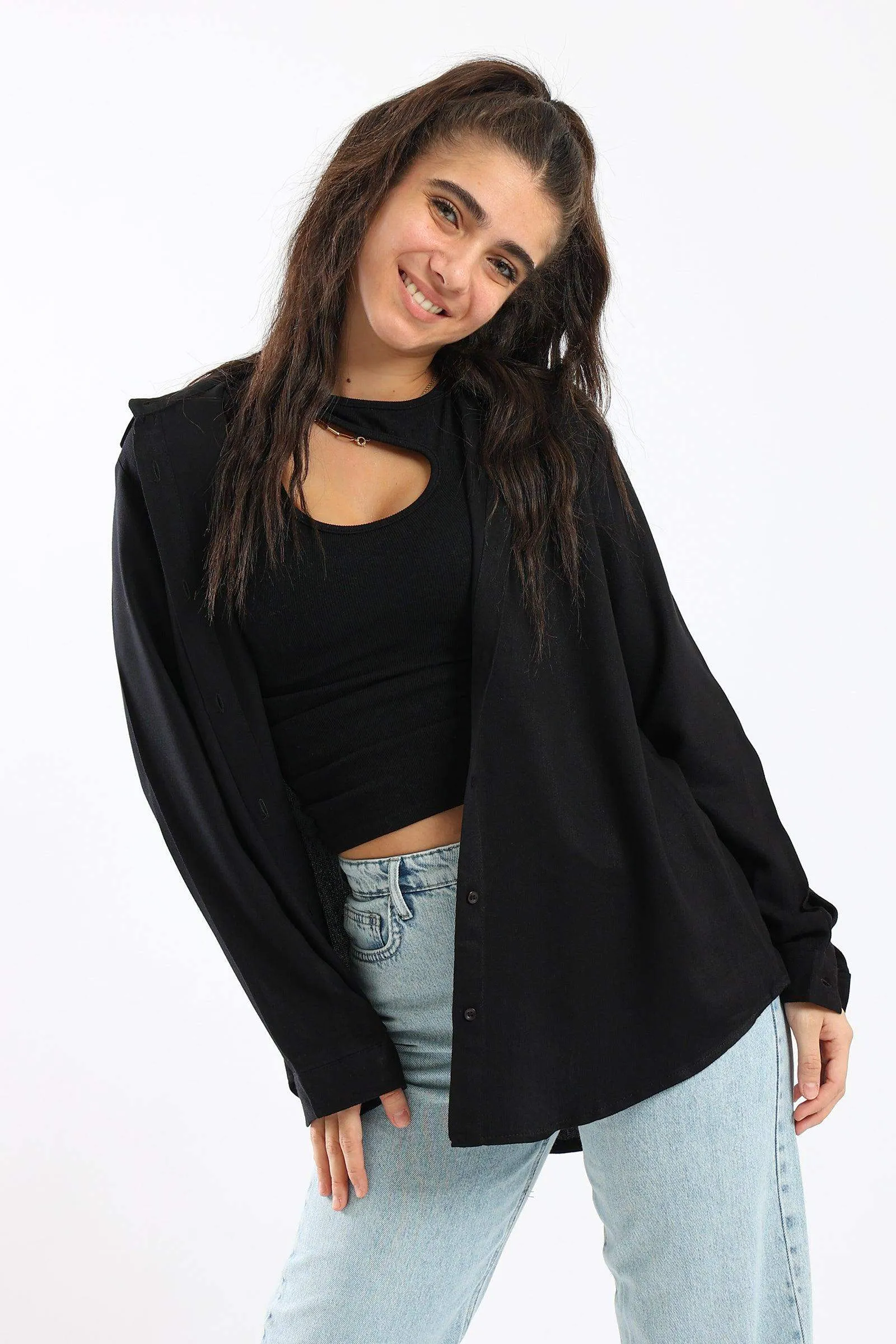 Asymmetrical Full Placket Shirt