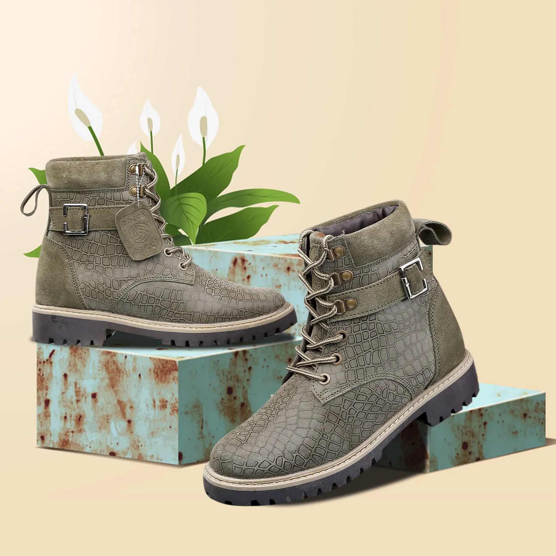 Bacca Bucci WOMEN Genuine-Leather High-Ankle Chukka Boots | Model Name: MASHA