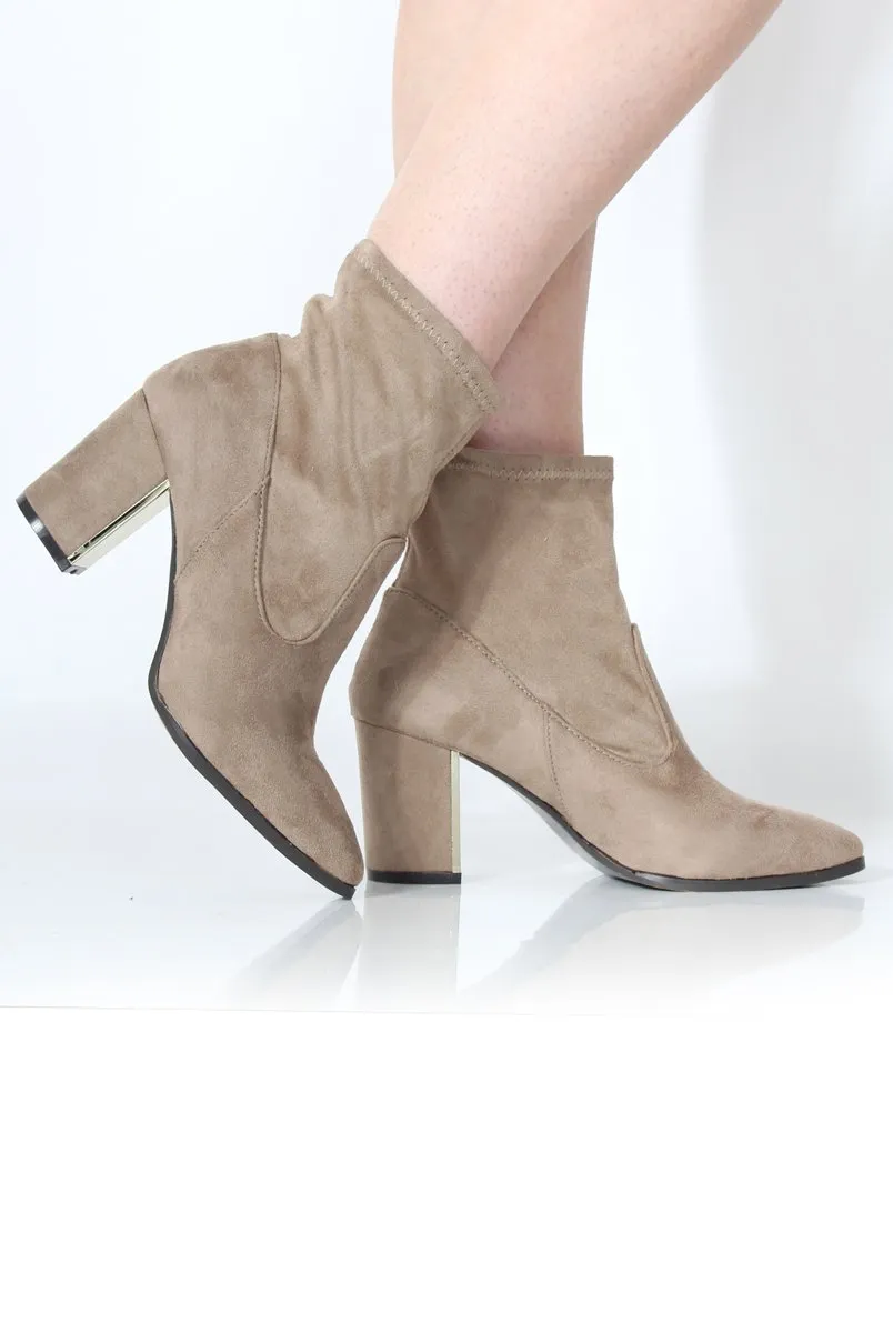 Bay Beige Suede Ankle Boots