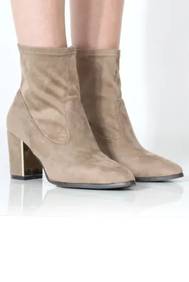 Bay Beige Suede Ankle Boots