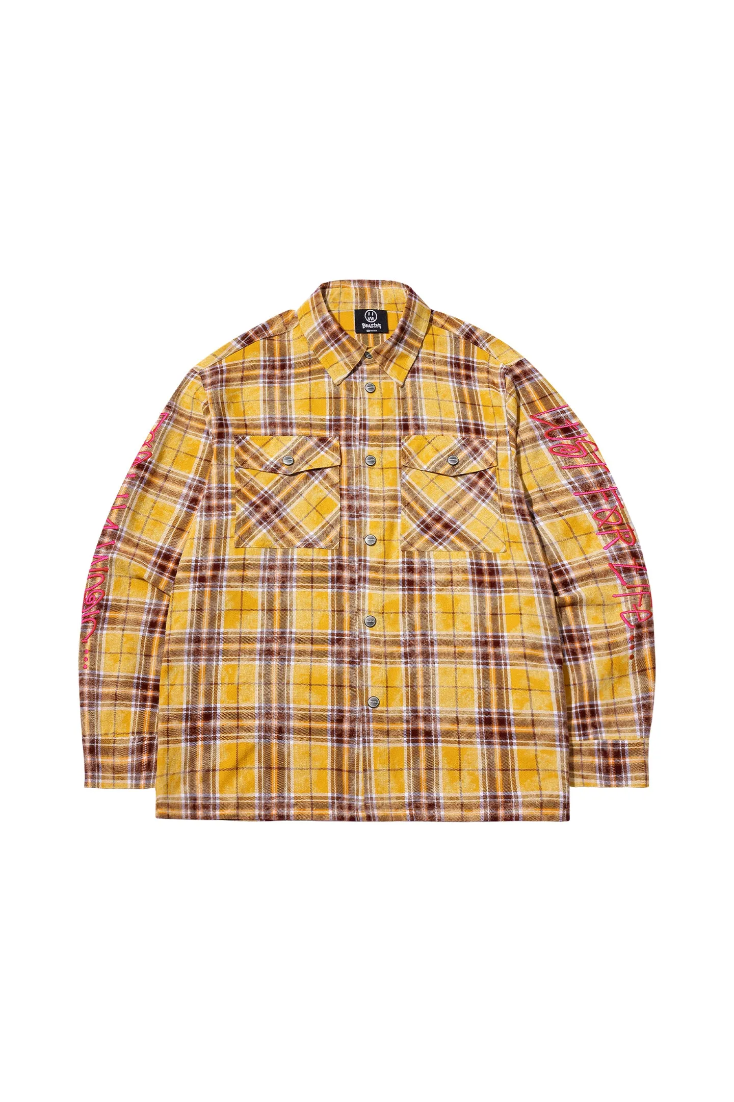 BEASTER Washed Haze Plaid Shirt