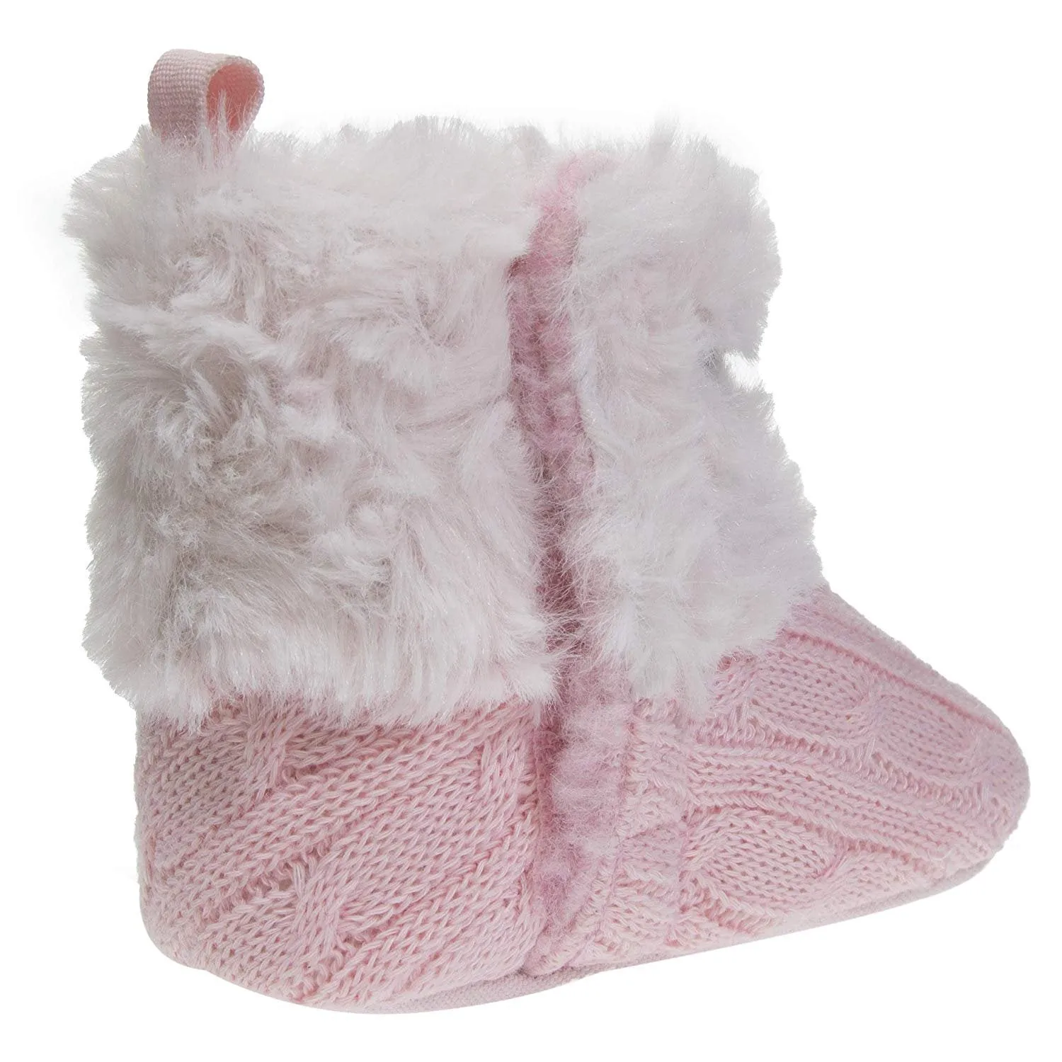 bebe Infant Girls Knit Boots with Cuffs Soft Lightweight Slip-On Sock-Like Shoes