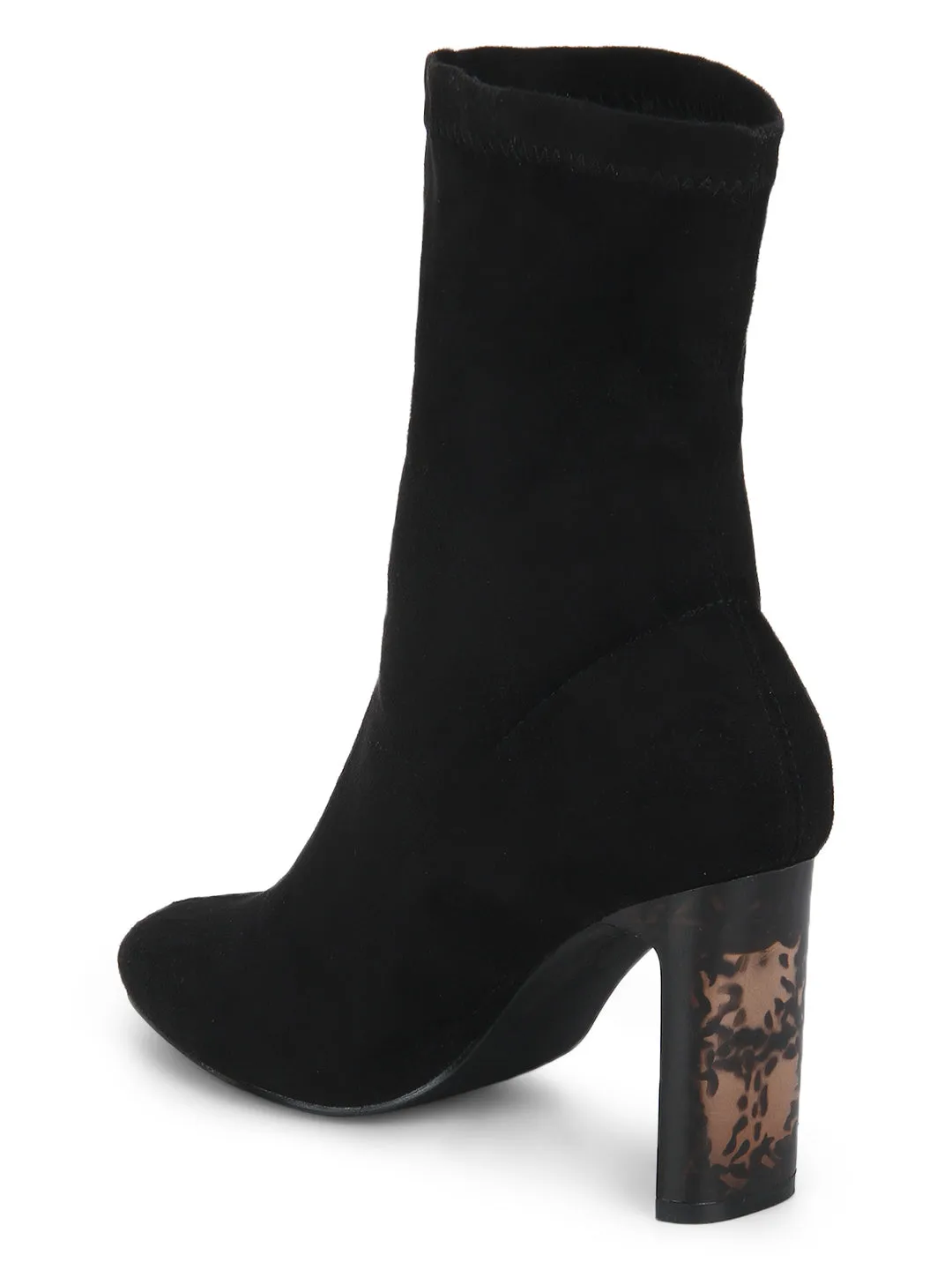 Black Micro Slim Heel Ankle Boots