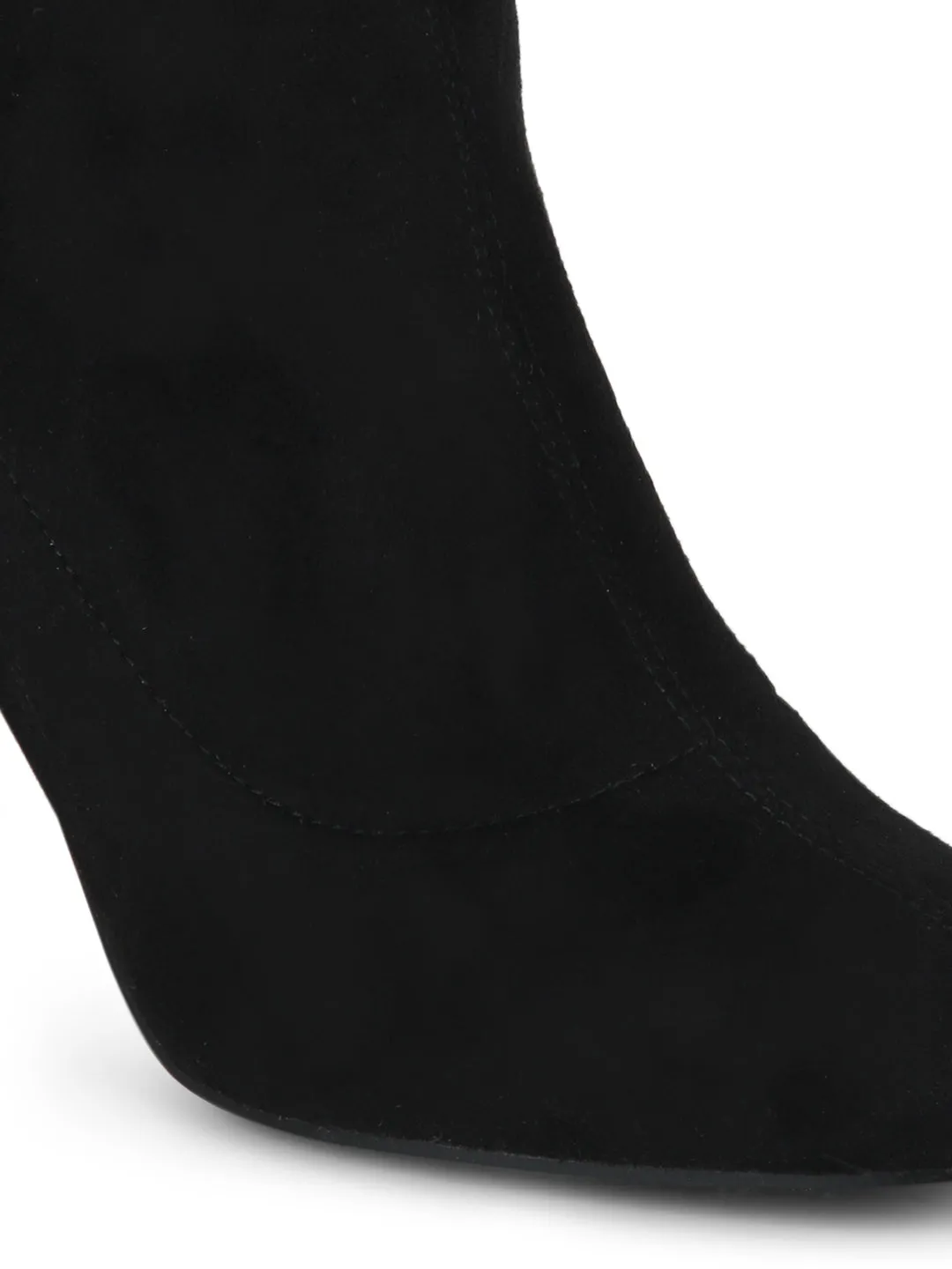 Black Micro Slim Heel Ankle Boots