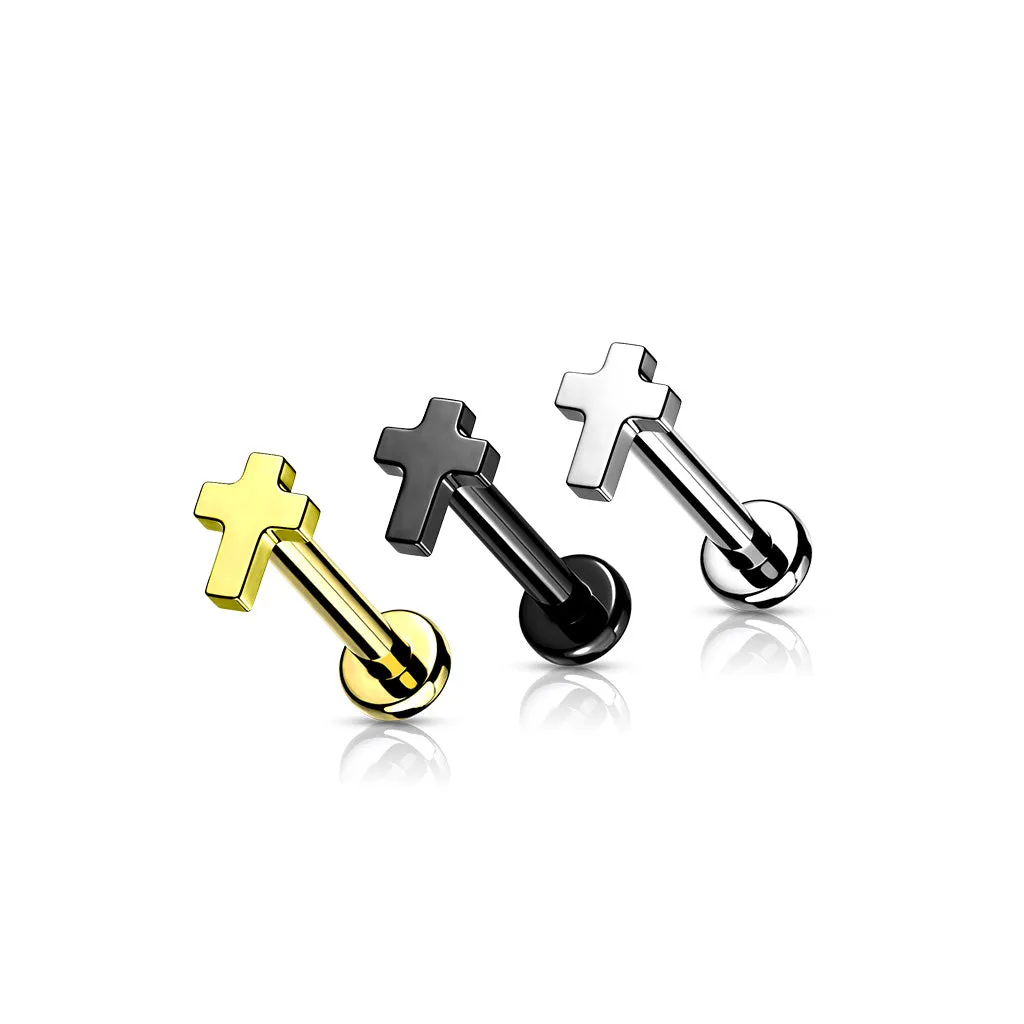 Black Titanium Cross Body Jewellery. Labret, Monroe, Tragus and Cartilage Earrings.