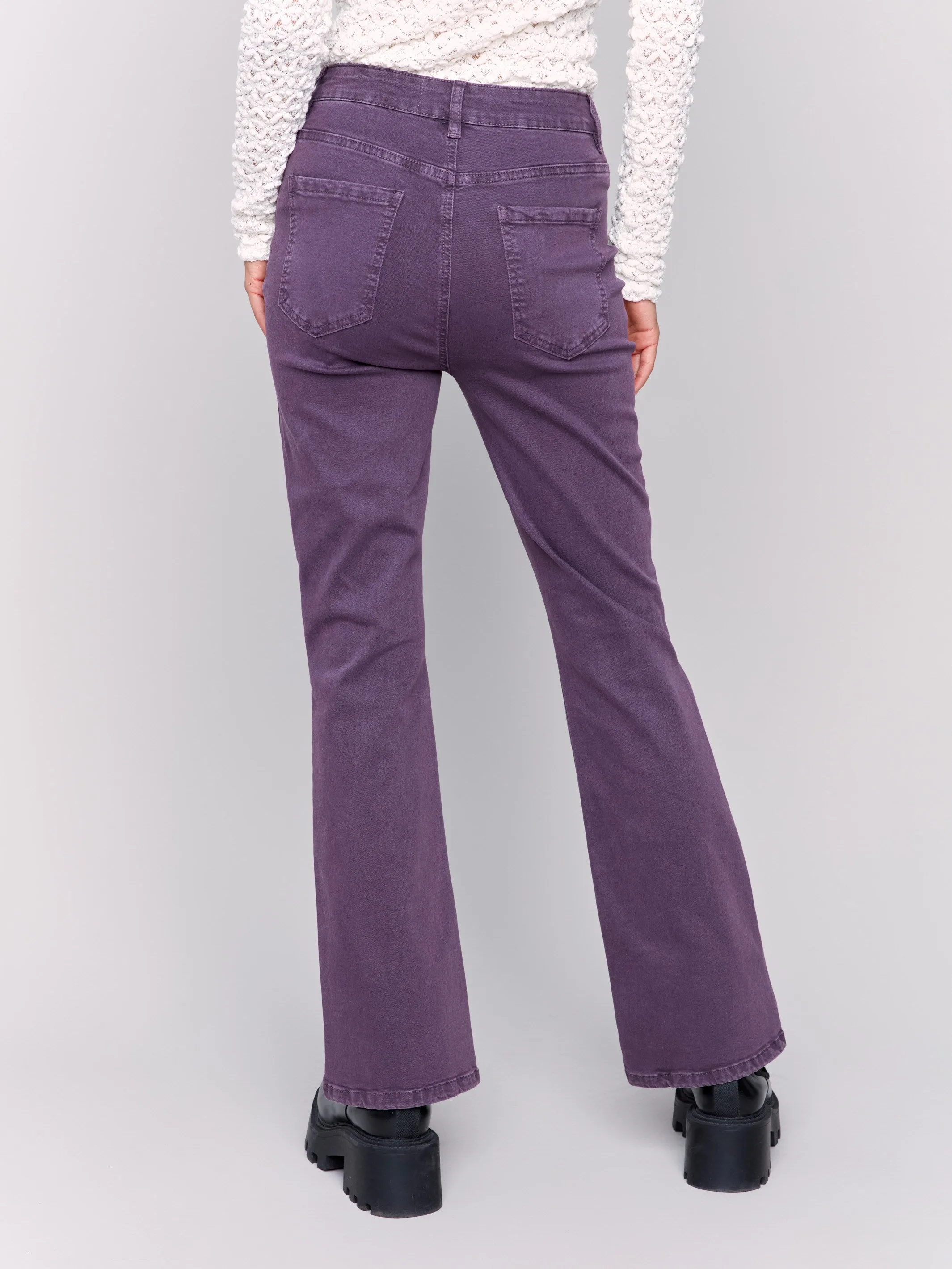 Bootcut Twill Pants - Plum