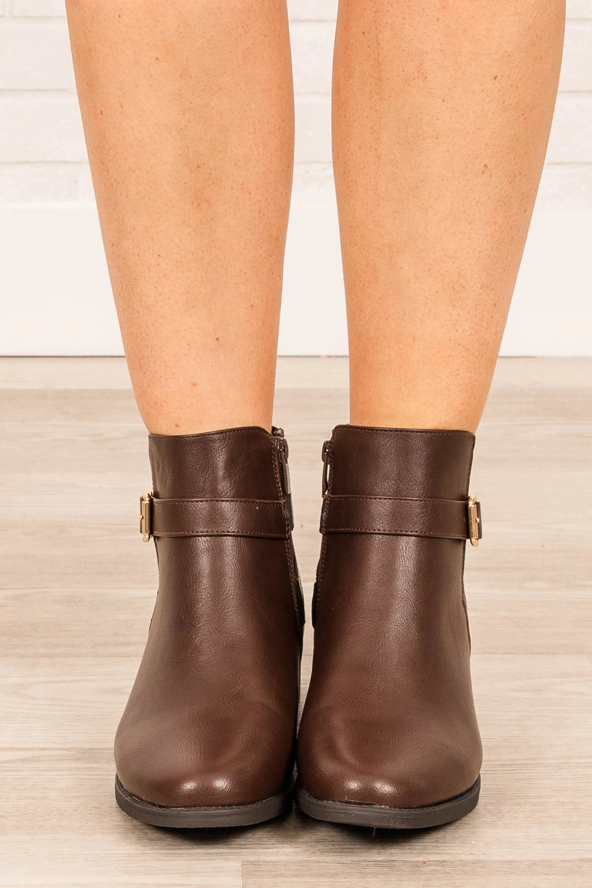 Buckle Down Booties, Brown