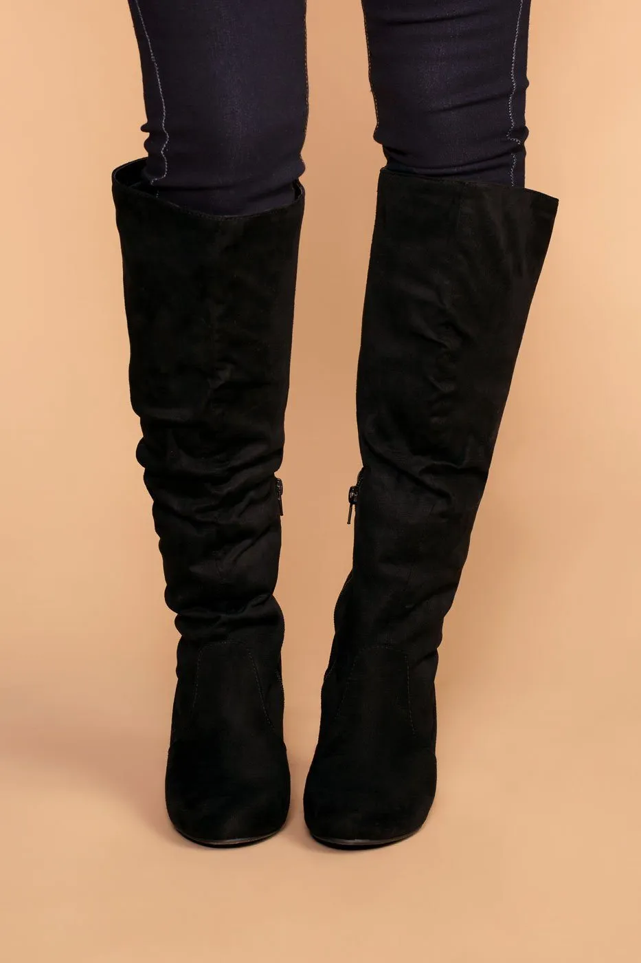 Cassia Black Knee High Boots