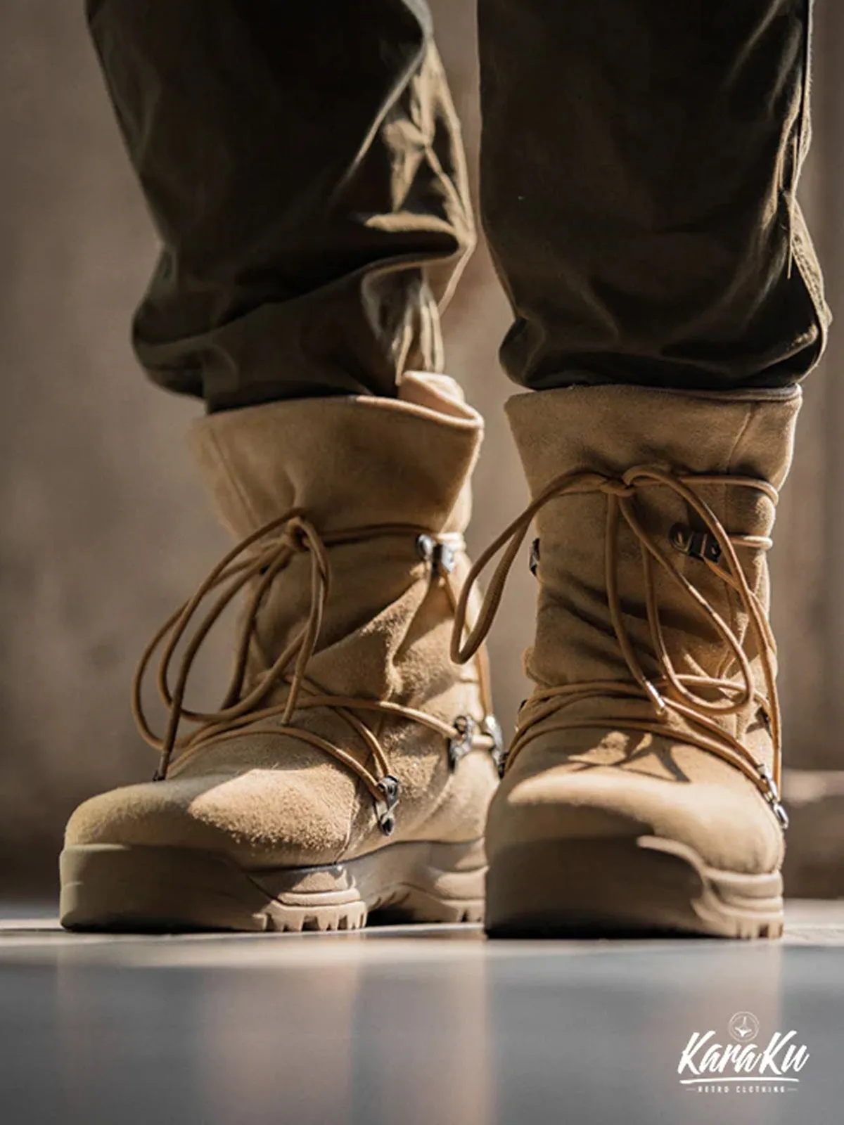 Casual Outdoor High-Top Suede Desert Boots