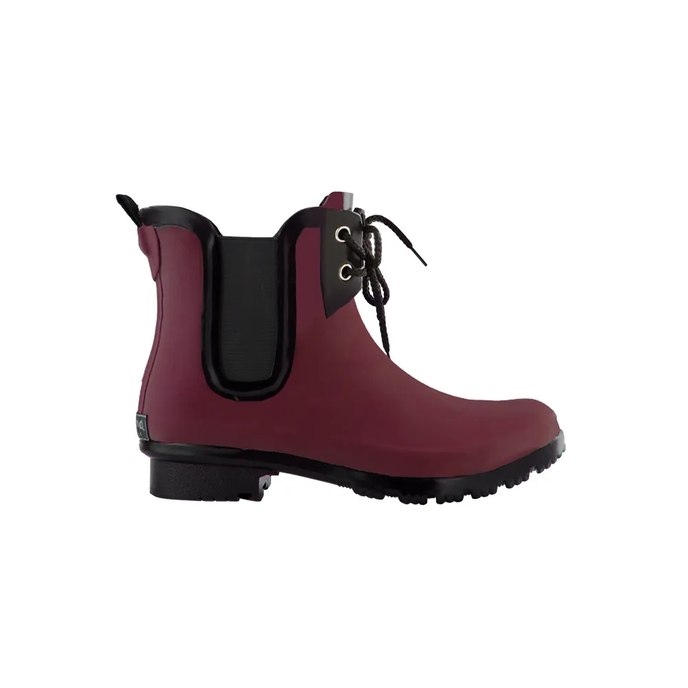 Chelsea Lace Matte Maroon Women's Rain Boots