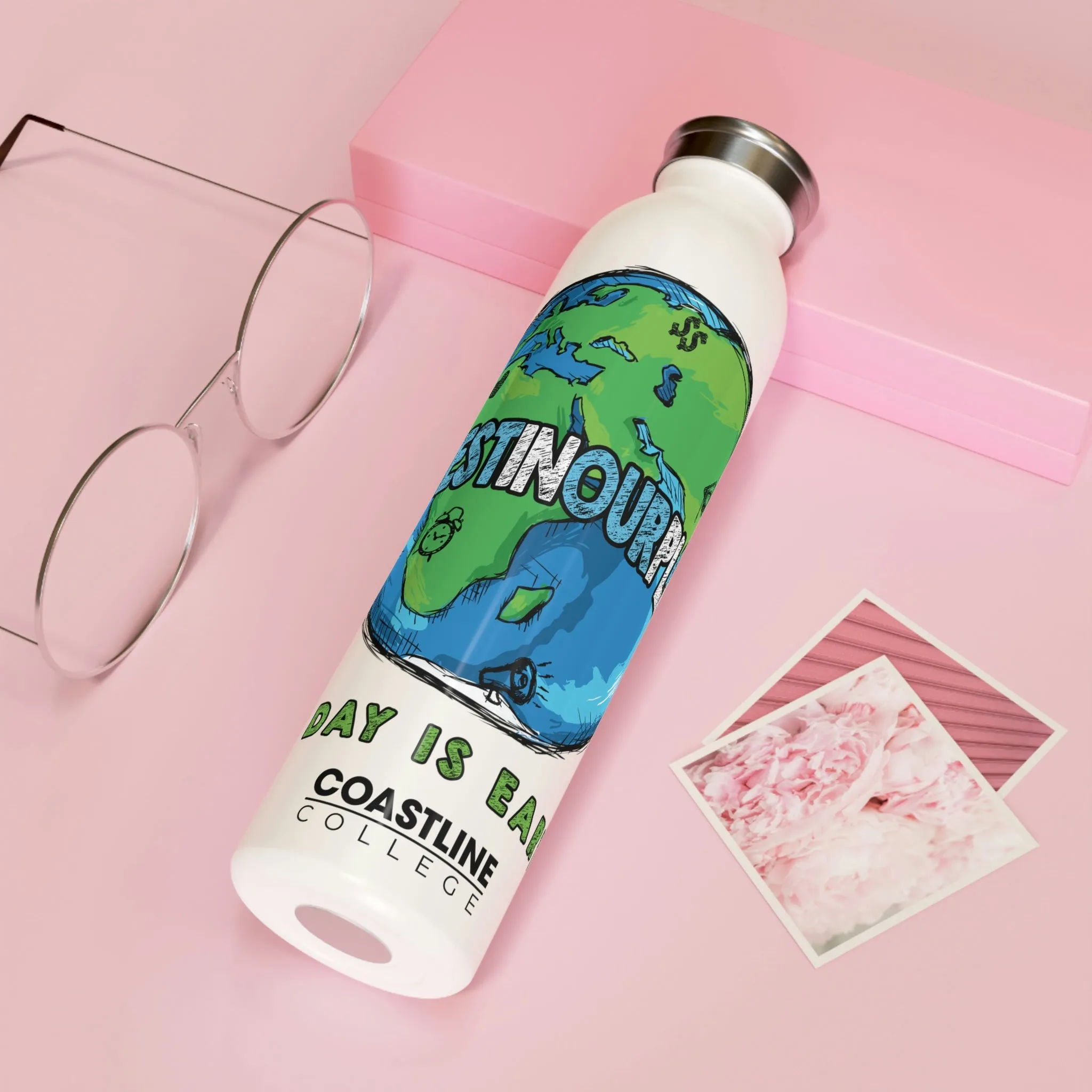 Coastline "Invest In Our Planet" Slim Water Bottle