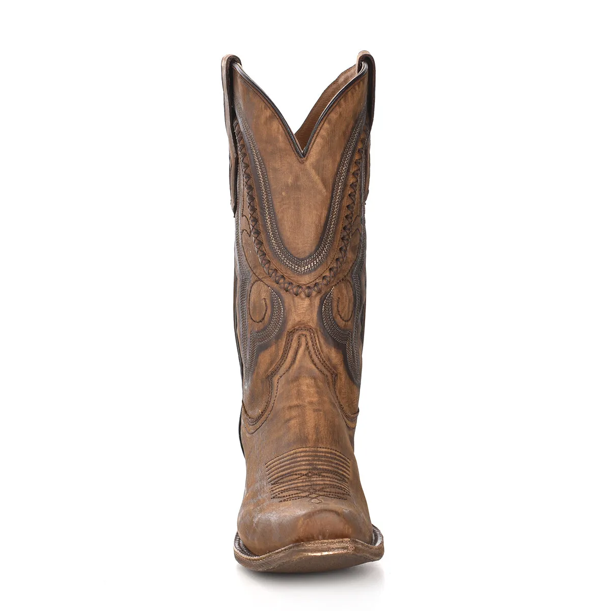 Corral A3479 Men’s Brown Embroidery Narrow Square Cowboy Boots