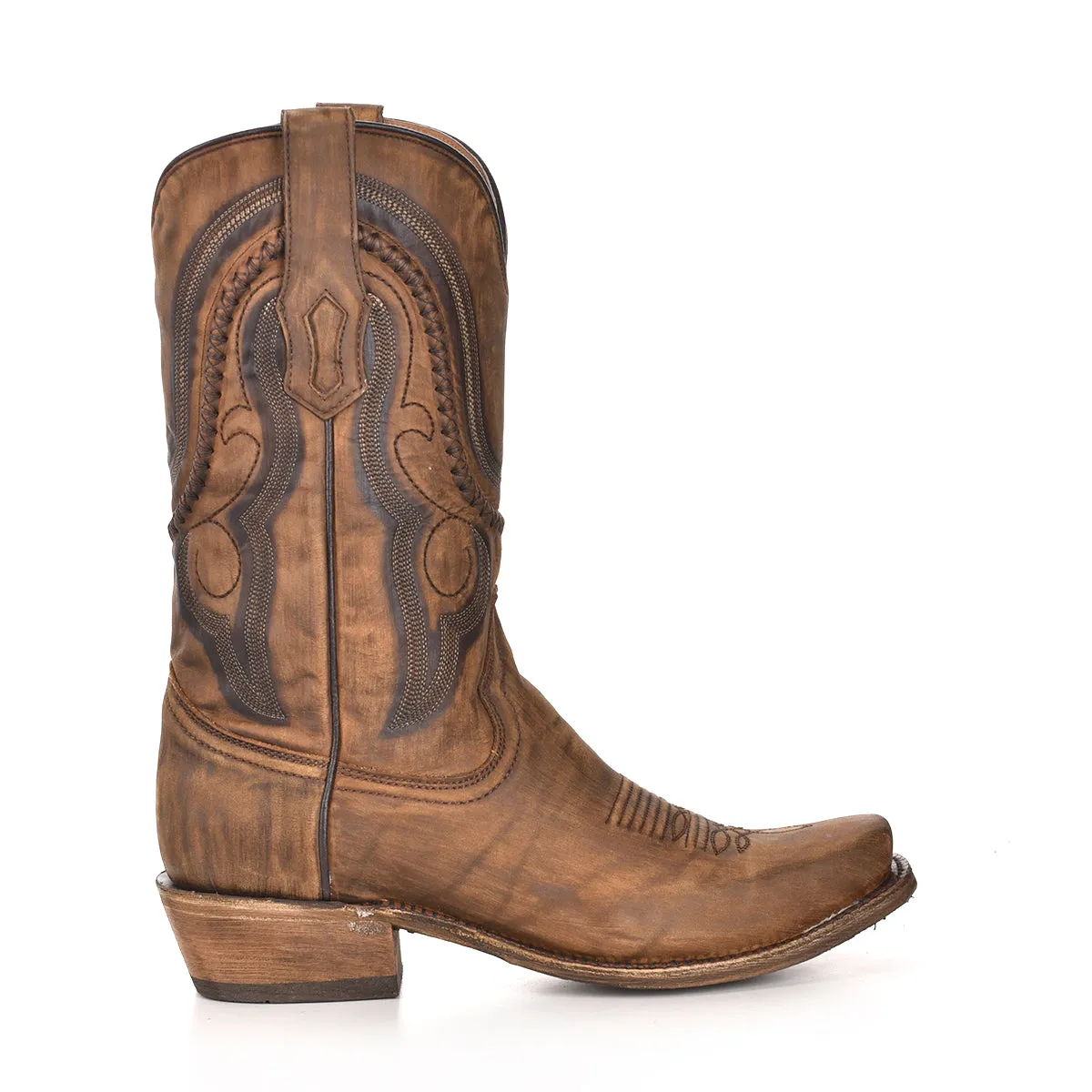 Corral A3479 Men’s Brown Embroidery Narrow Square Cowboy Boots