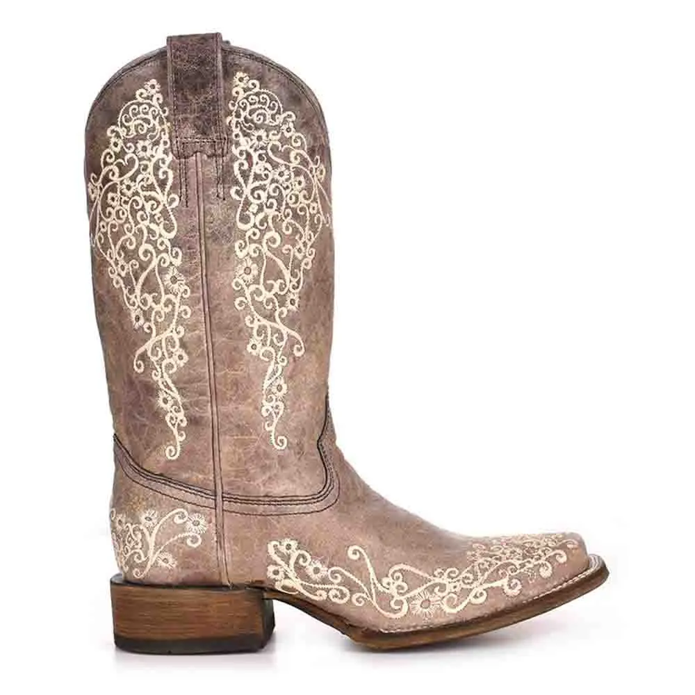 Corral Crater Bone Brown Embroidered Boots