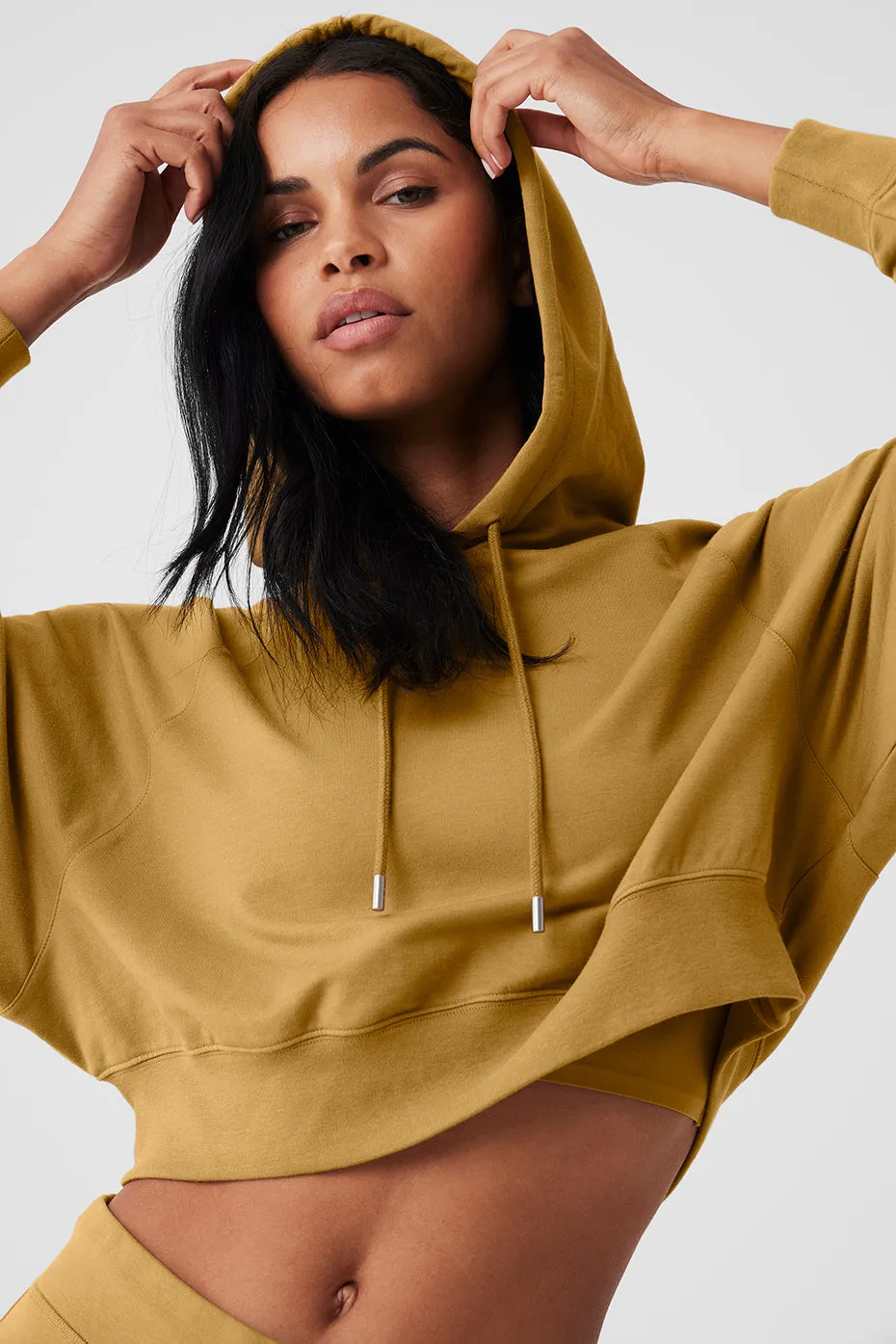 Cropped Double Take Hoodie - Golden Olive Branch