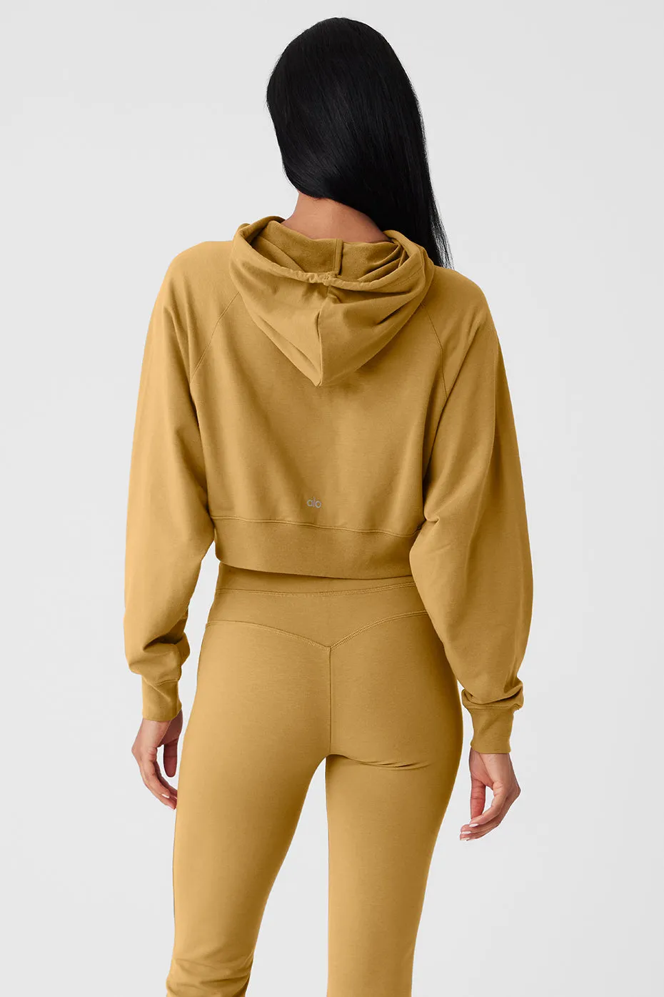 Cropped Double Take Hoodie - Golden Olive Branch