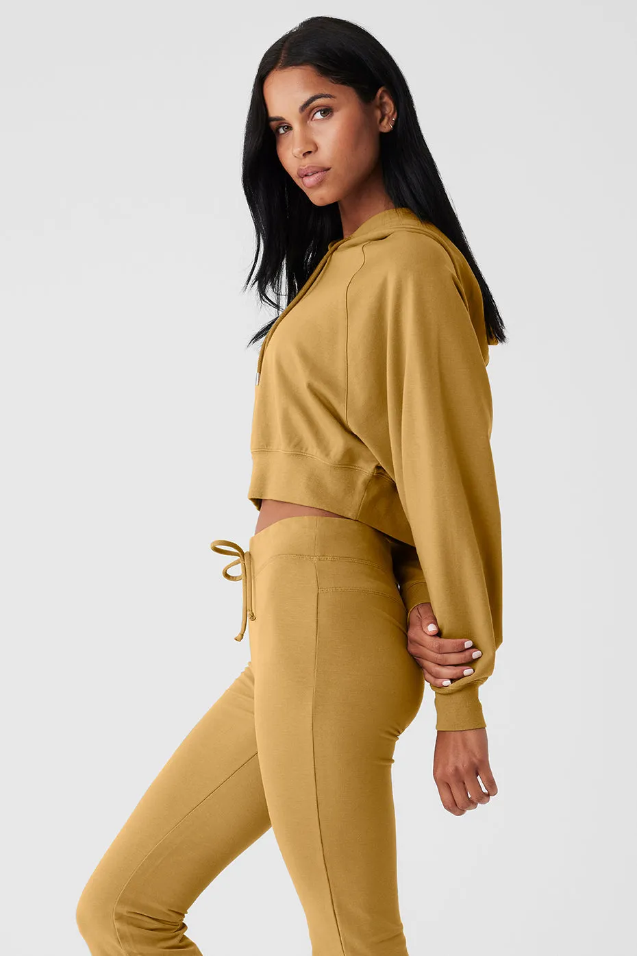 Cropped Double Take Hoodie - Golden Olive Branch