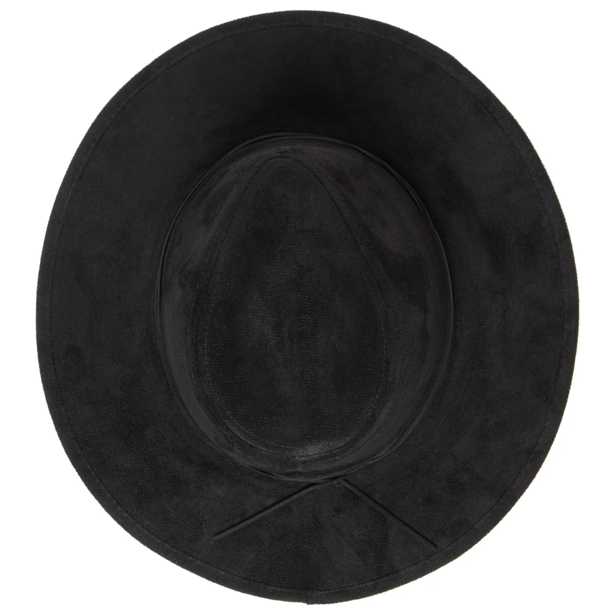 Cut & Sew Faux Suede Floppy Fedora Wrapped Back Knot Trim