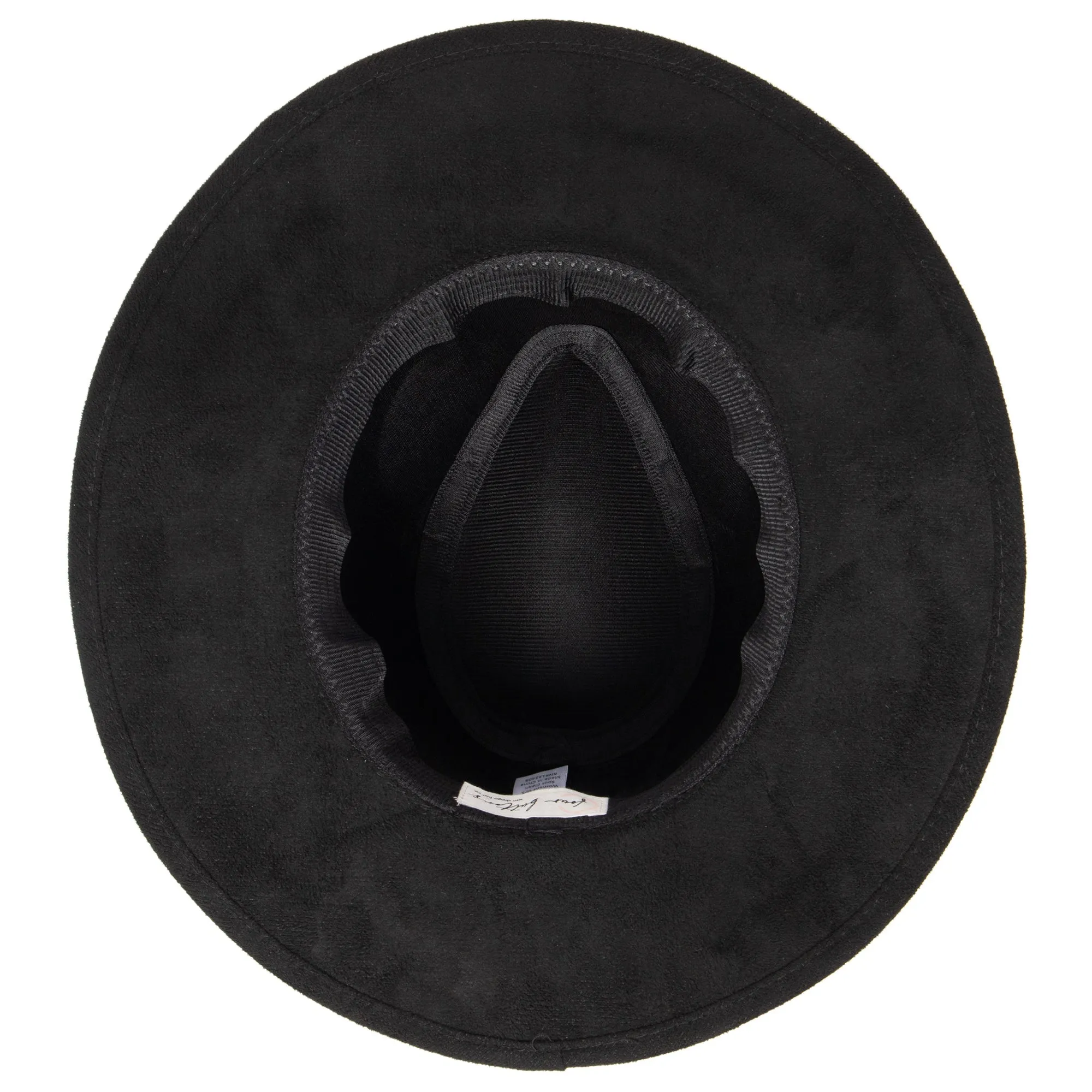 Cut & Sew Faux Suede Floppy Fedora Wrapped Back Knot Trim