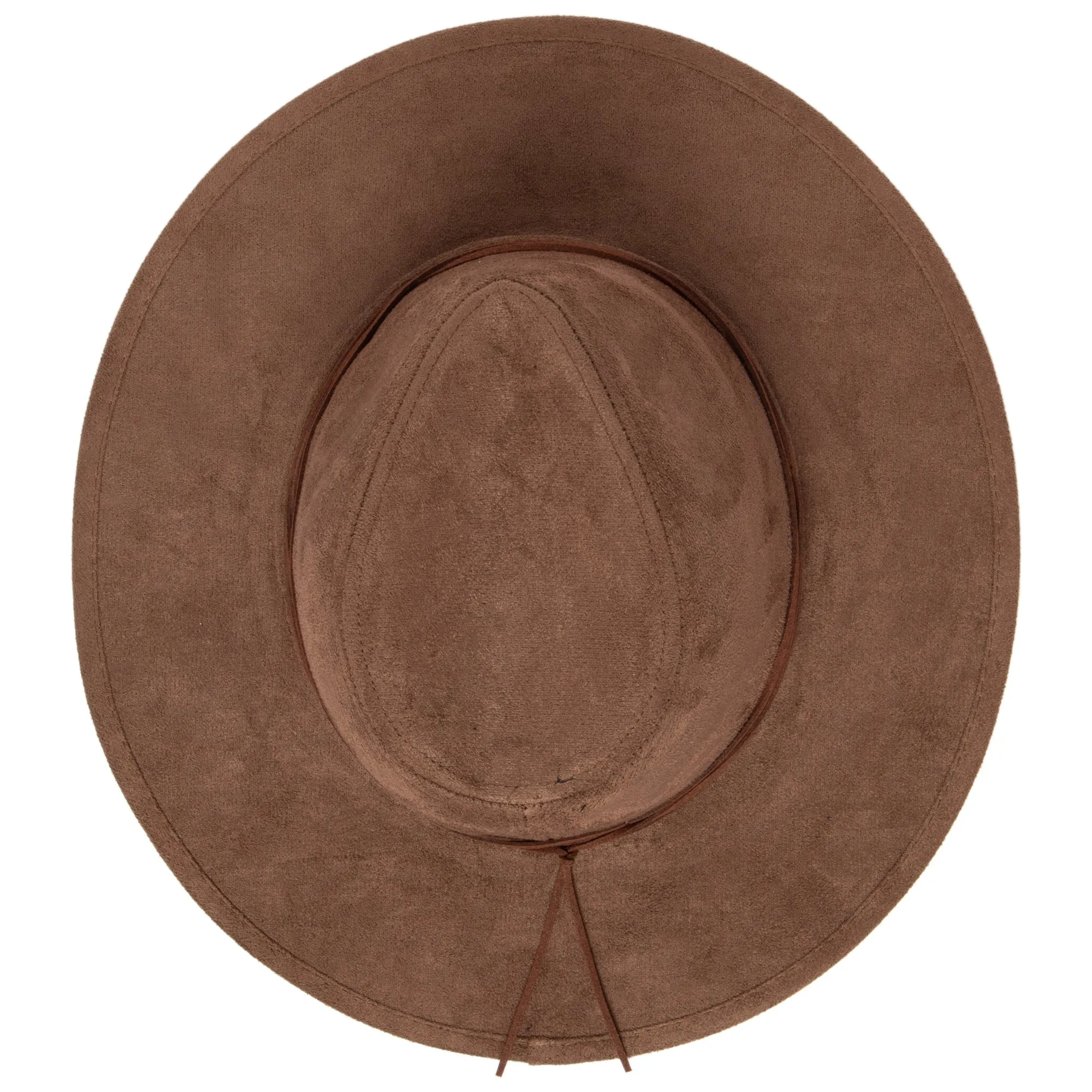 Cut & Sew Faux Suede Floppy Fedora Wrapped Back Knot Trim