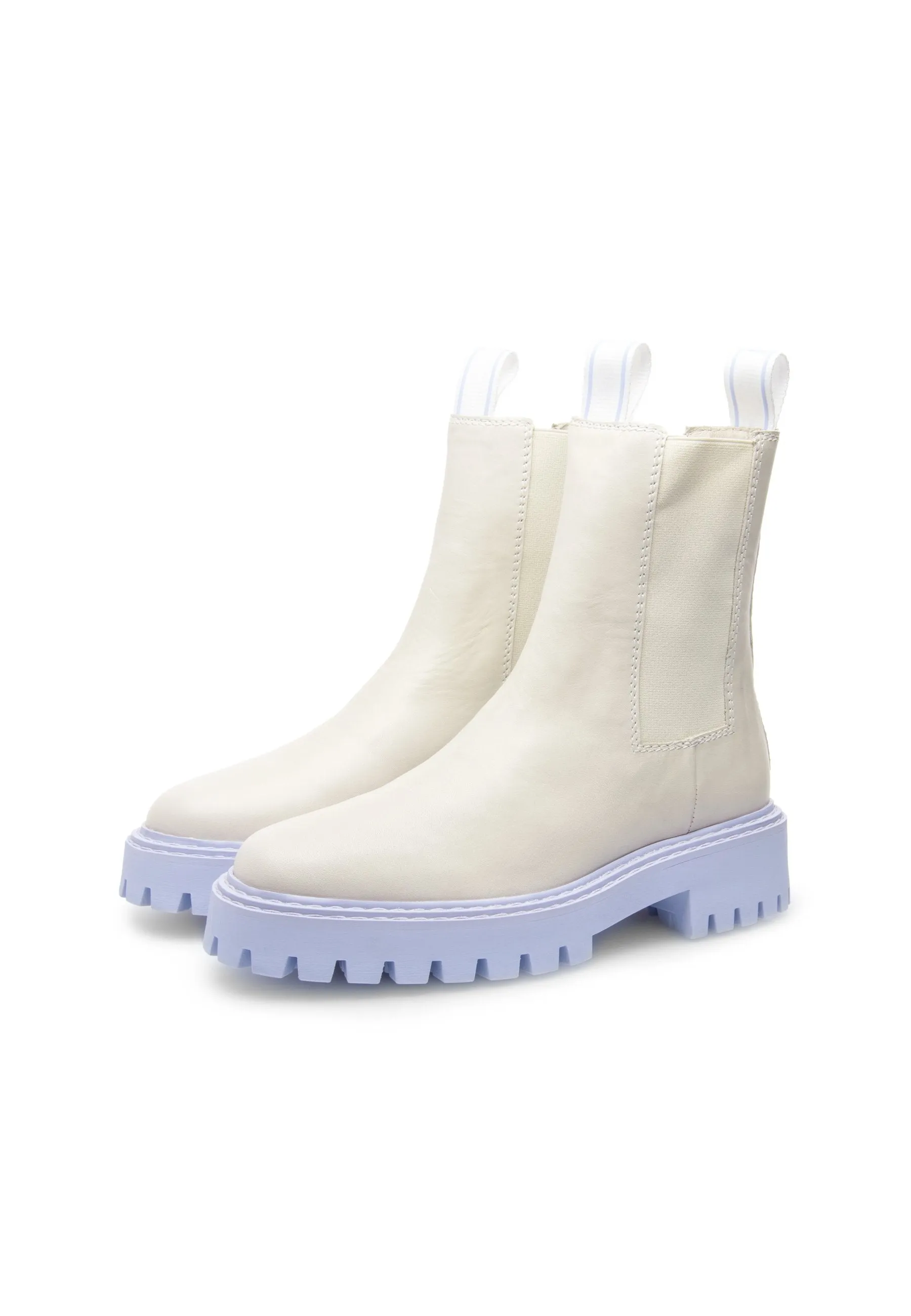 Daze Off White Leather Chelsea Boots