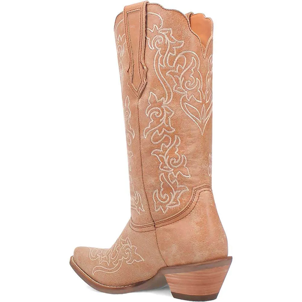 Dingo's Flirty N' Fun Camel Almond Toe Leather Boots