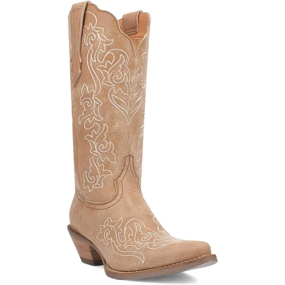 Dingo's Flirty N' Fun Camel Almond Toe Leather Boots