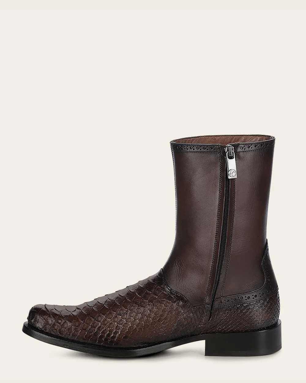 Dress brown python exotic boot