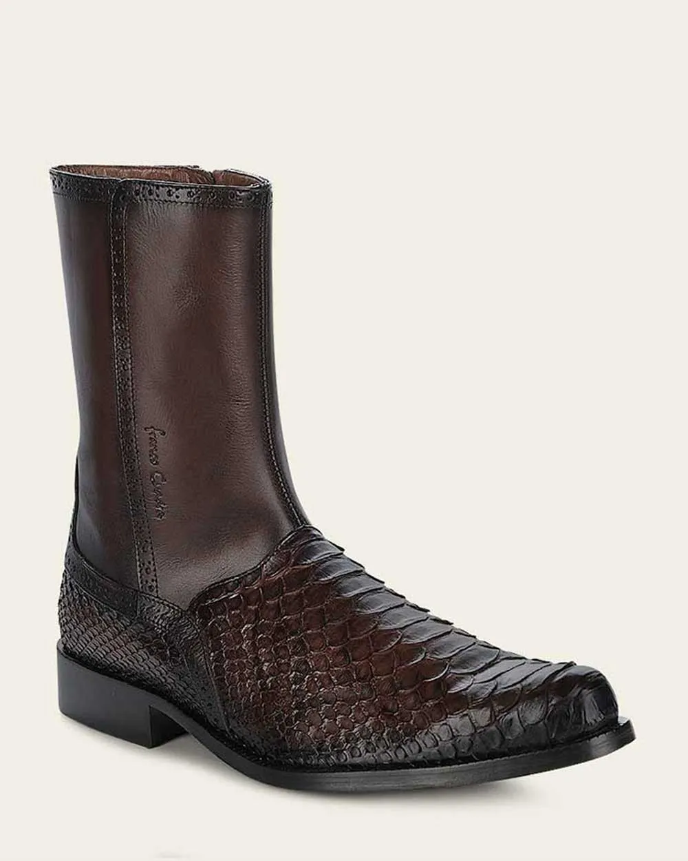 Dress brown python exotic boot