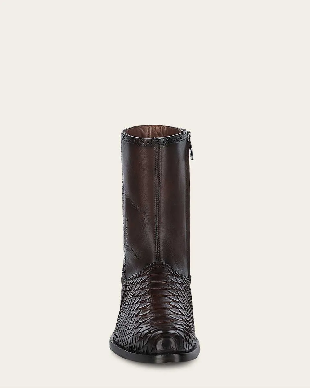 Dress brown python exotic boot